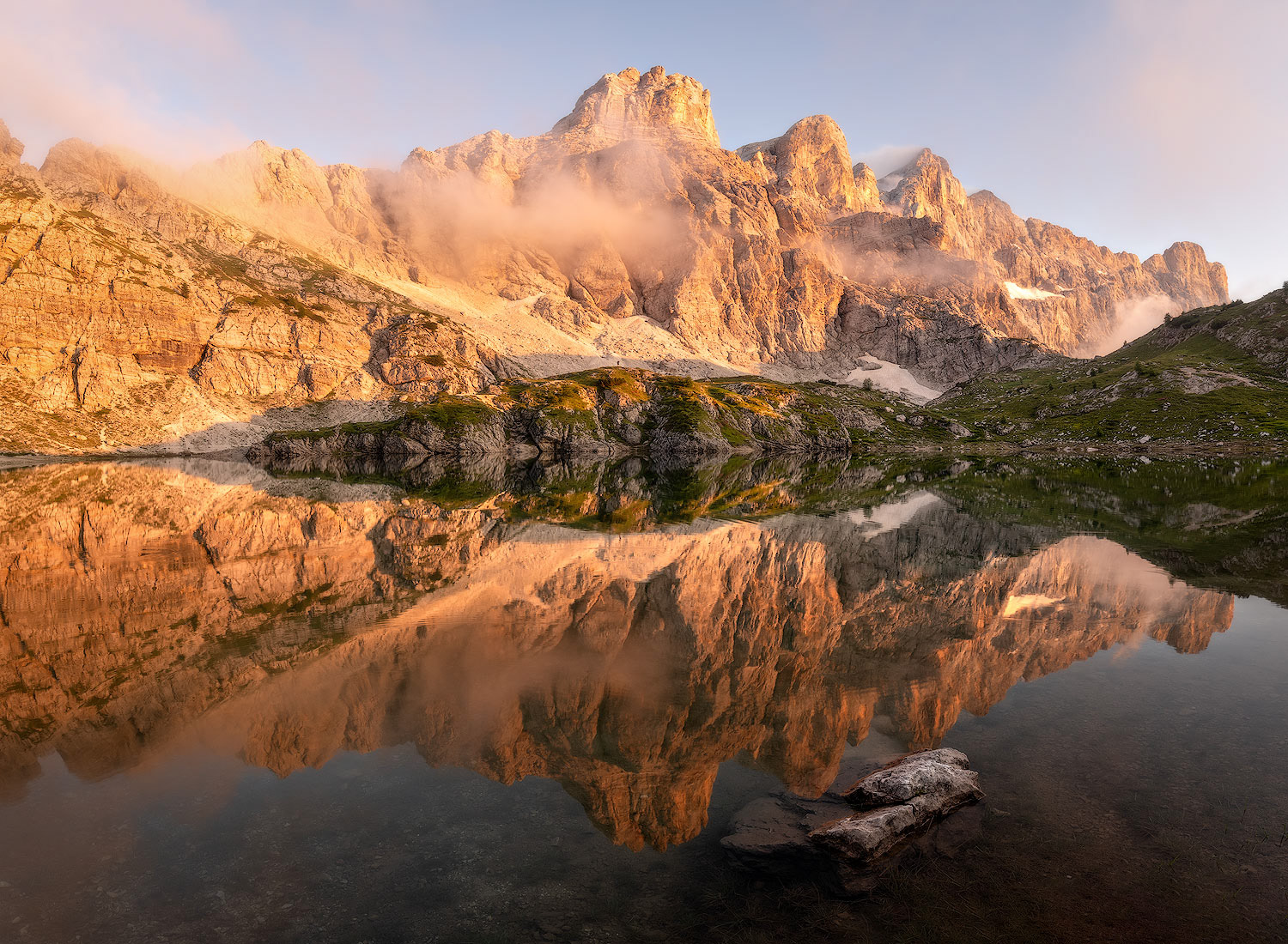 Monte Civetta al tramonto e Lago Coldai