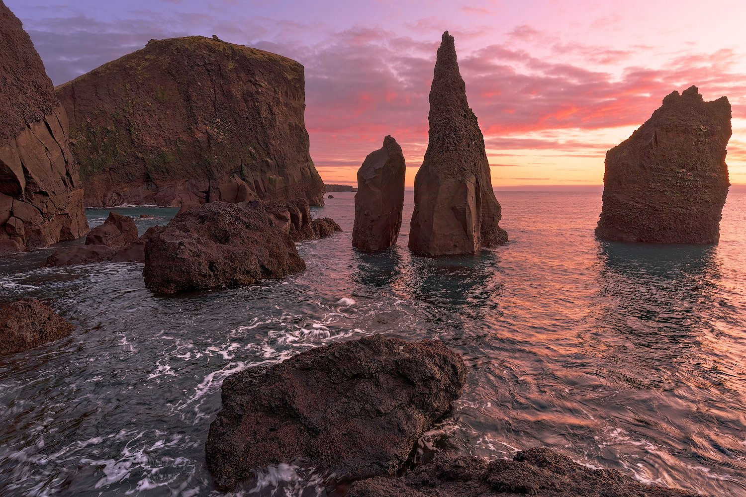 Valahnúkamöl fotografato al tramonto, Islanda