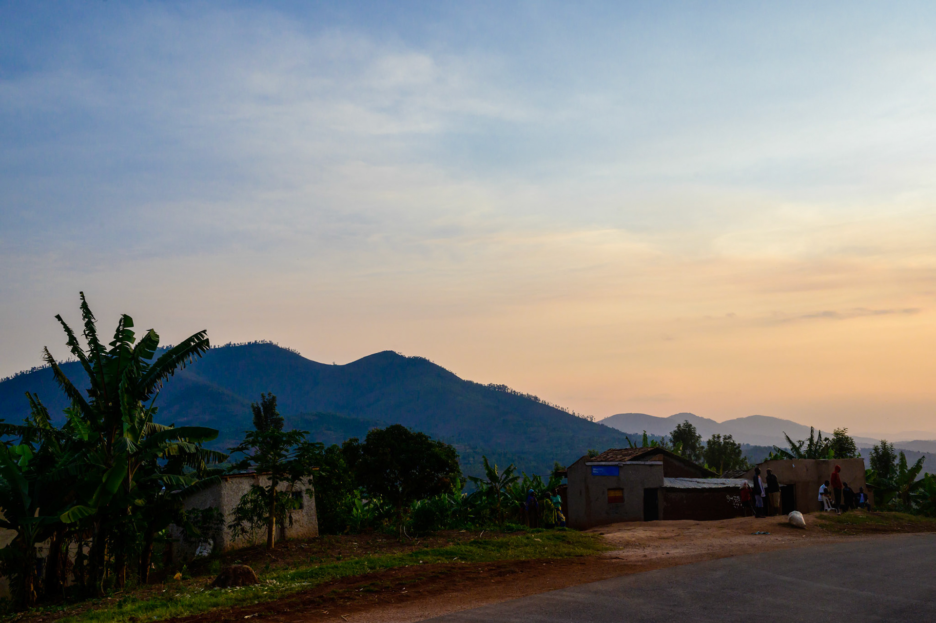 Sunset over the hills near Kasebuturanyi, three years after the self-help group formation.