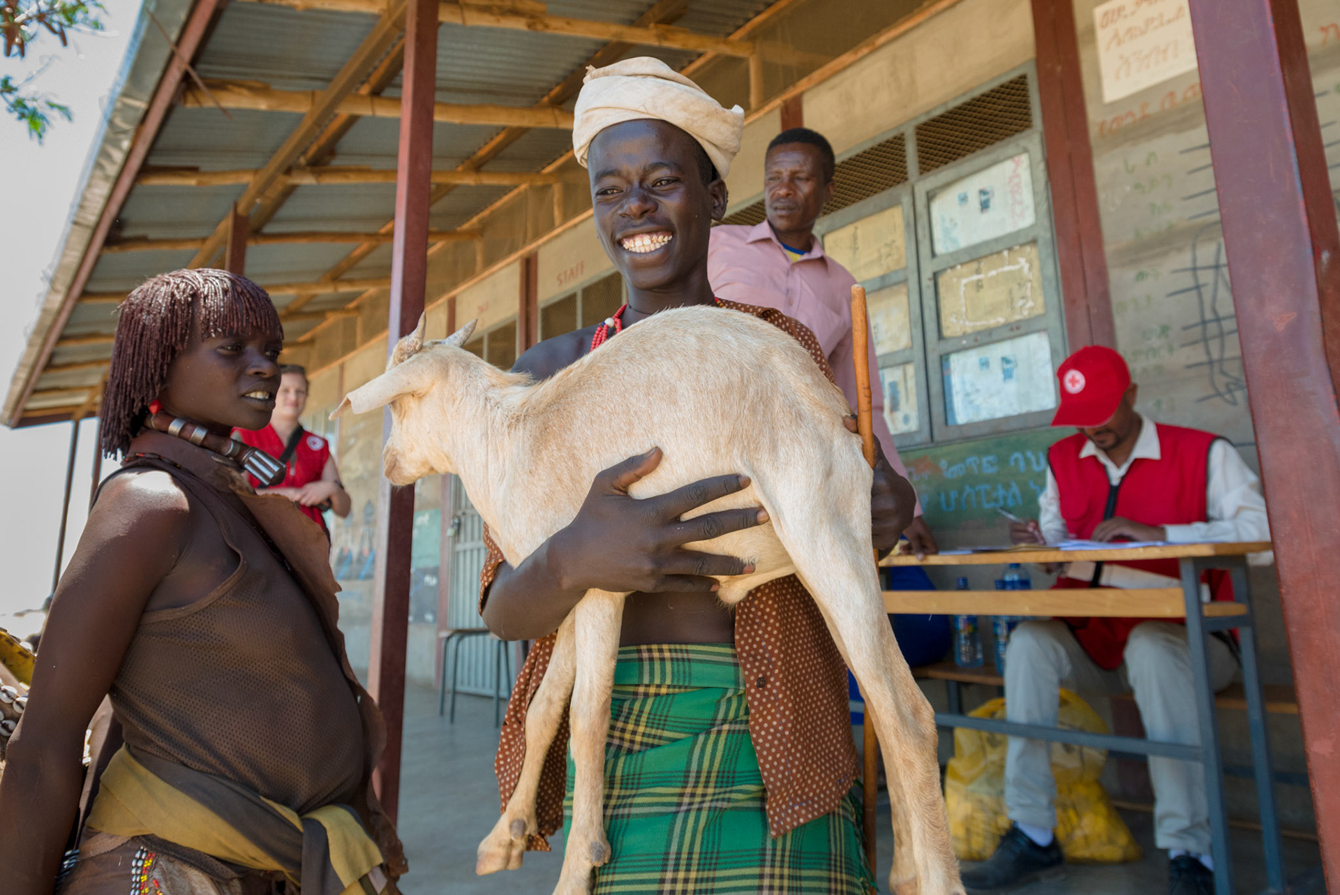 A Hamer woman received a goat after it has been been checked, vaccinated and ear-tagged.