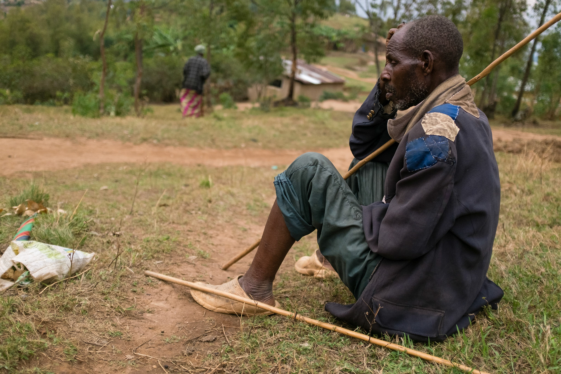 A man listening to the explanation of the self-help group approach has heard that it is only for women.
This can often cause some friction. While there are some mixed-gender groups, 
the local NGO's experience is that the groups work best with women.