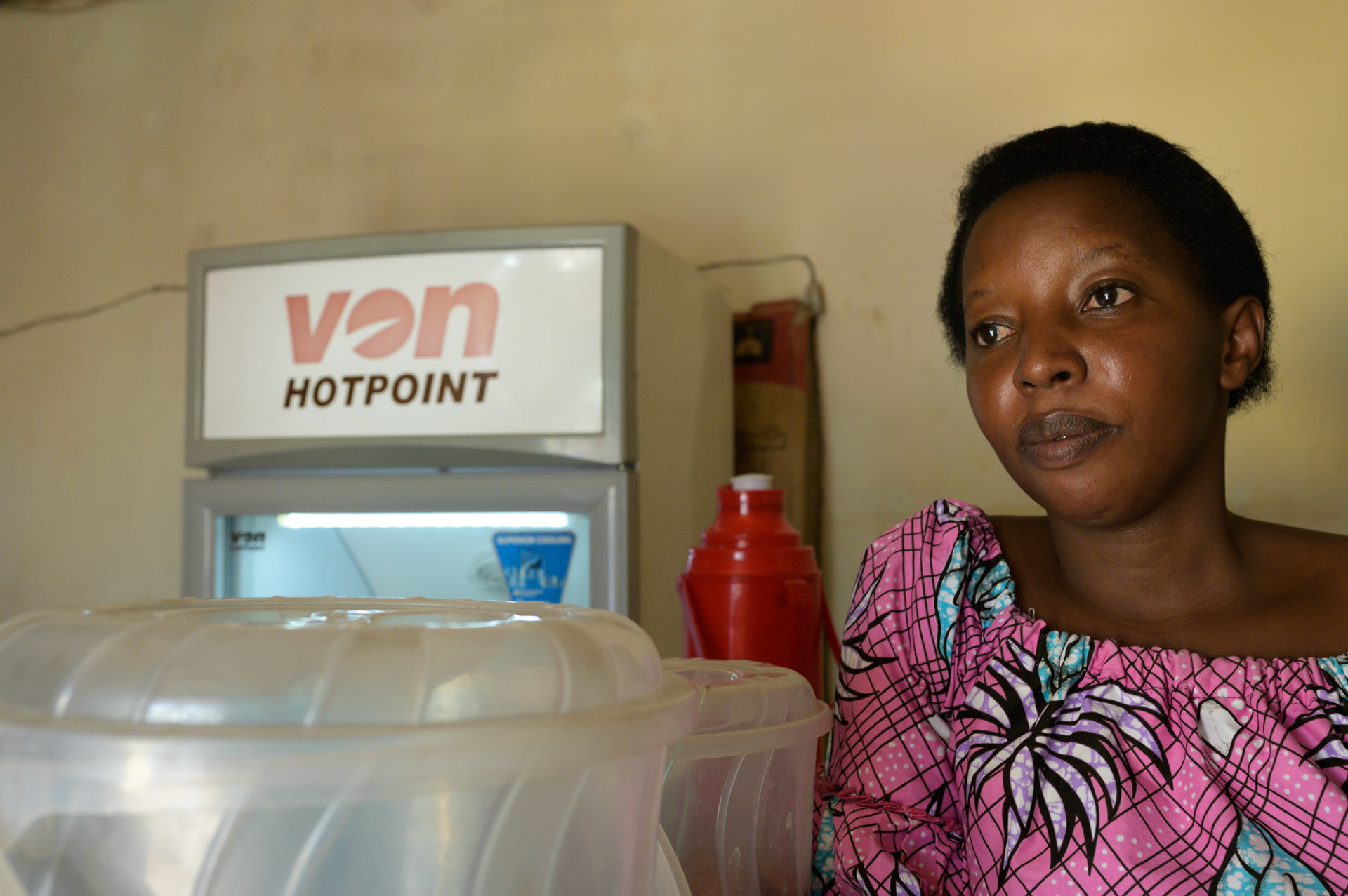 Yvette had a cantina but had no cold storage and cooked on a charcoal stove in the back. Now with a fridge and gas cooker her customers can see that the food is safely handled and her business has grown.