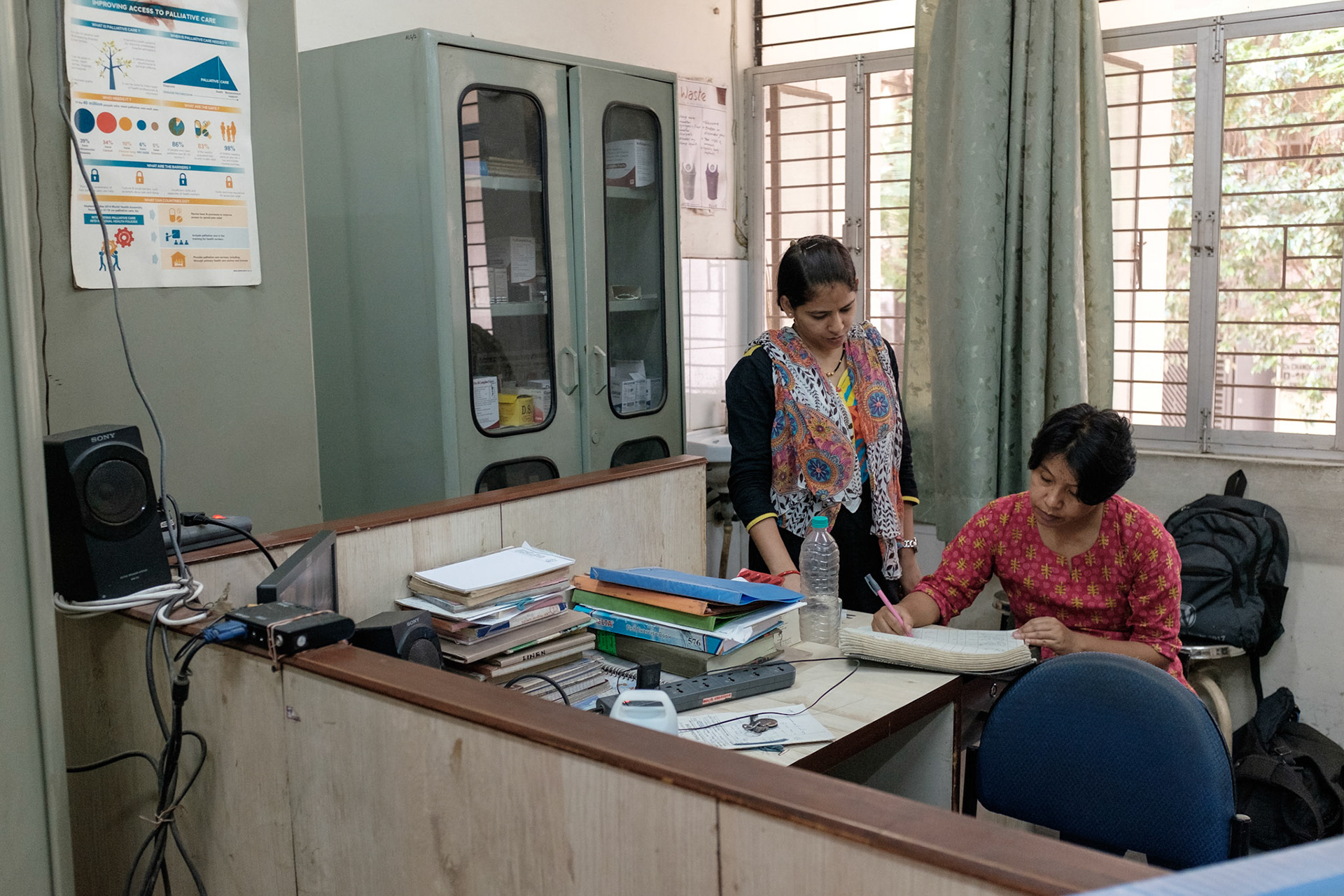 Nurses at the ward desk in Shalom Delhi Hospital