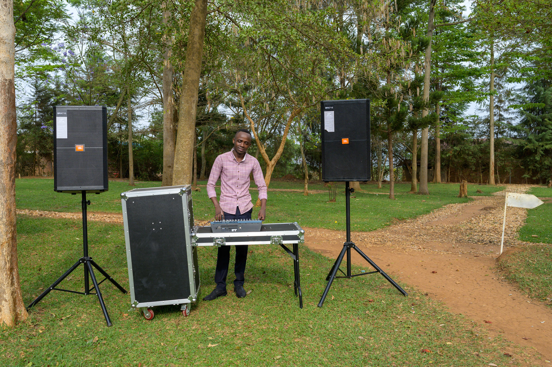 Emmanuel leads a youth cooperative. They have leased a sound system to rent out for community events and weddings, adding to their existng business ventures.