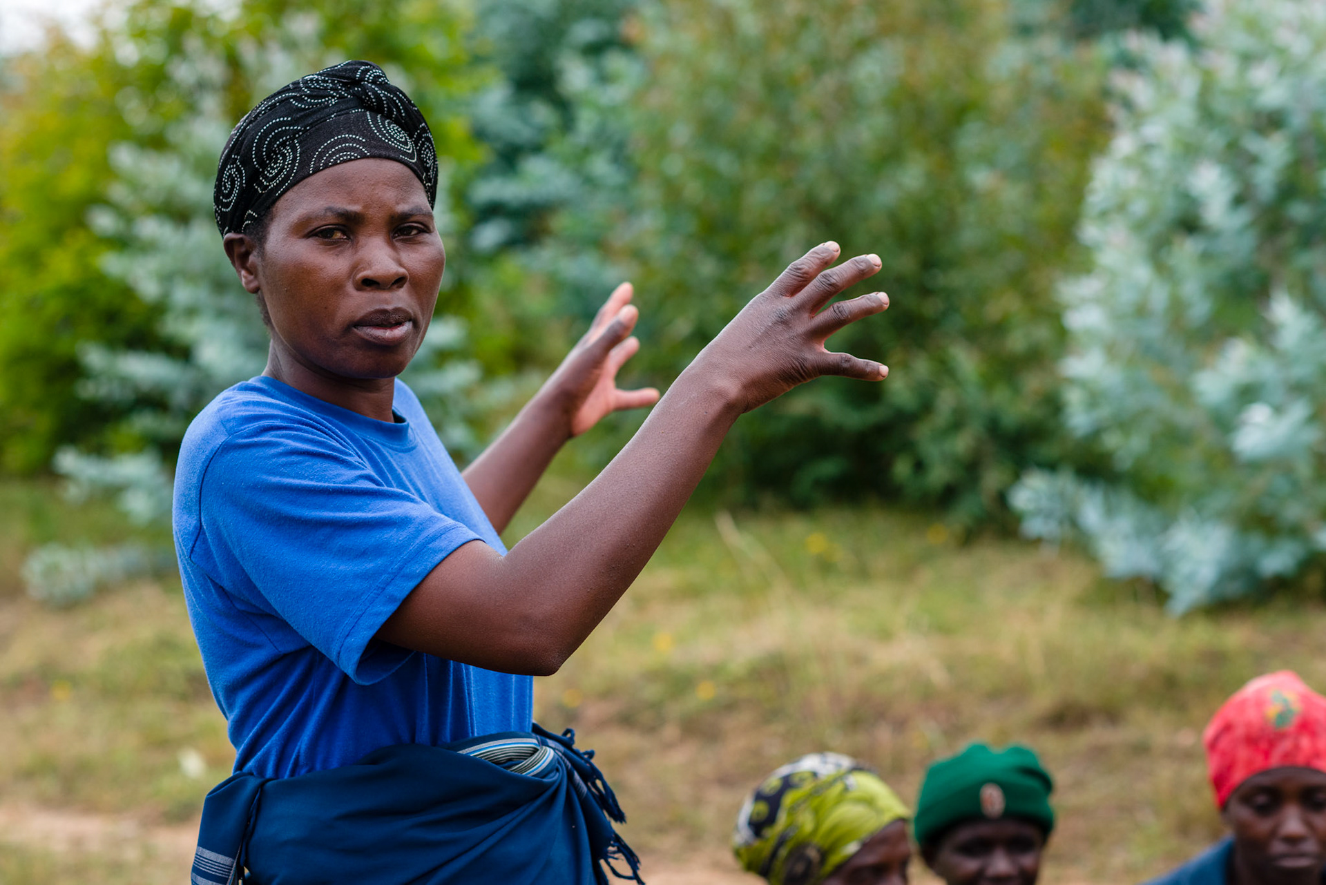 Marie-Jeanne describes her achievements. Marie-Jeanne is an unofficial leader of the SHG here,  so much so that the group won't let her be a member of the CLA.

The District Exceutive Secretary , also attending this meeting, had recently purchased a pig from her for Rwf60,000.