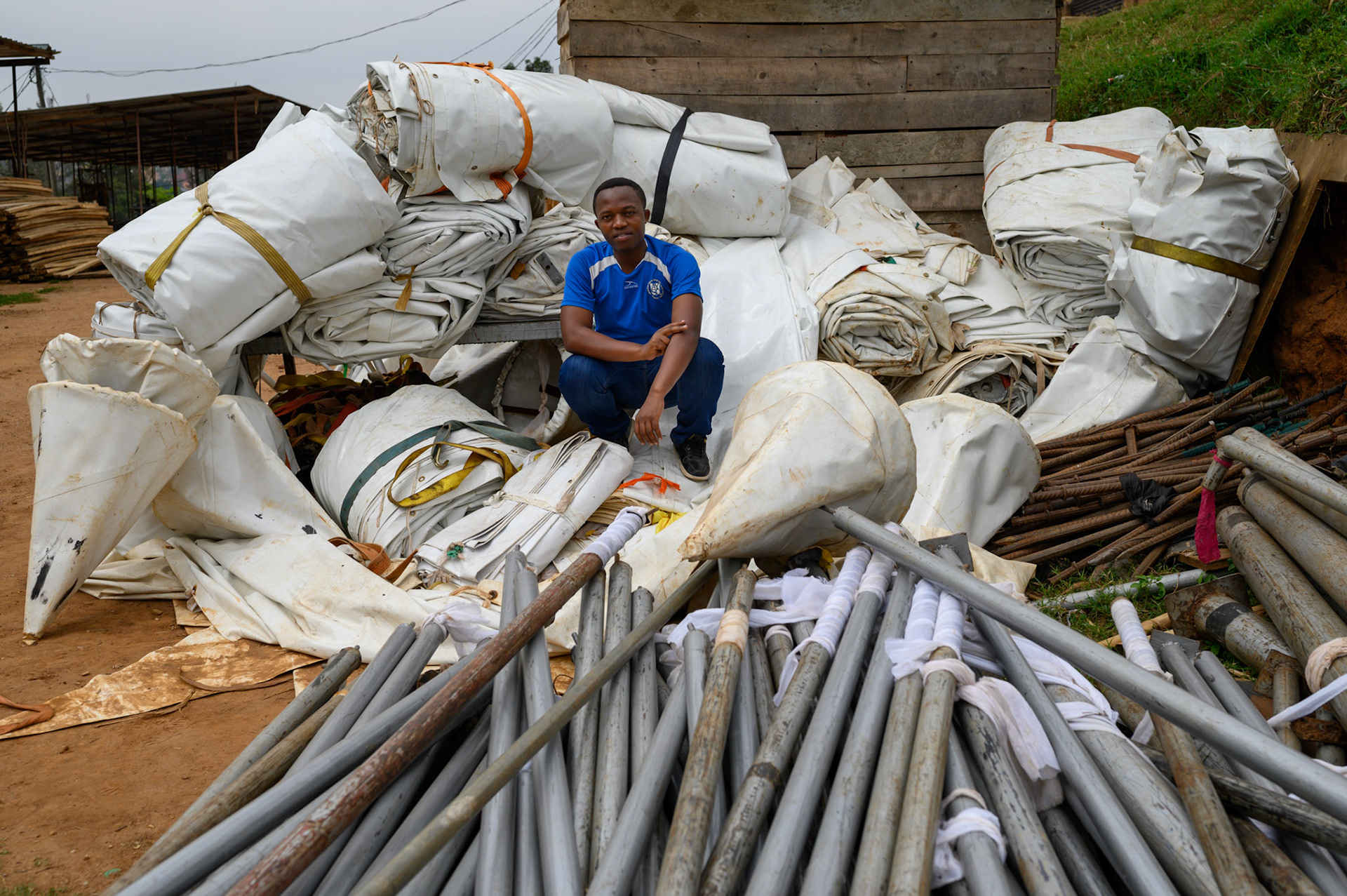 Daniel has a stationery business and and rents out the marquees used for community events and weddings. Teh business model is suprisingly profitable. Daniel has leased new tents to replace those destroyed in a fire.