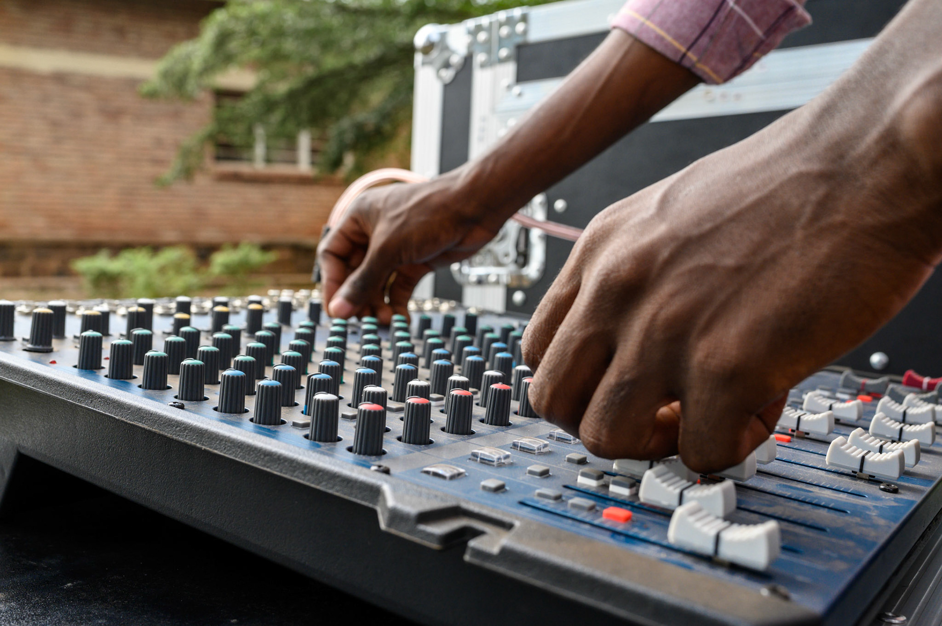 Emmanuel leads a youth cooperative. They have leased a sound system to rent out for community events and weddings, adding to their existng business ventures.