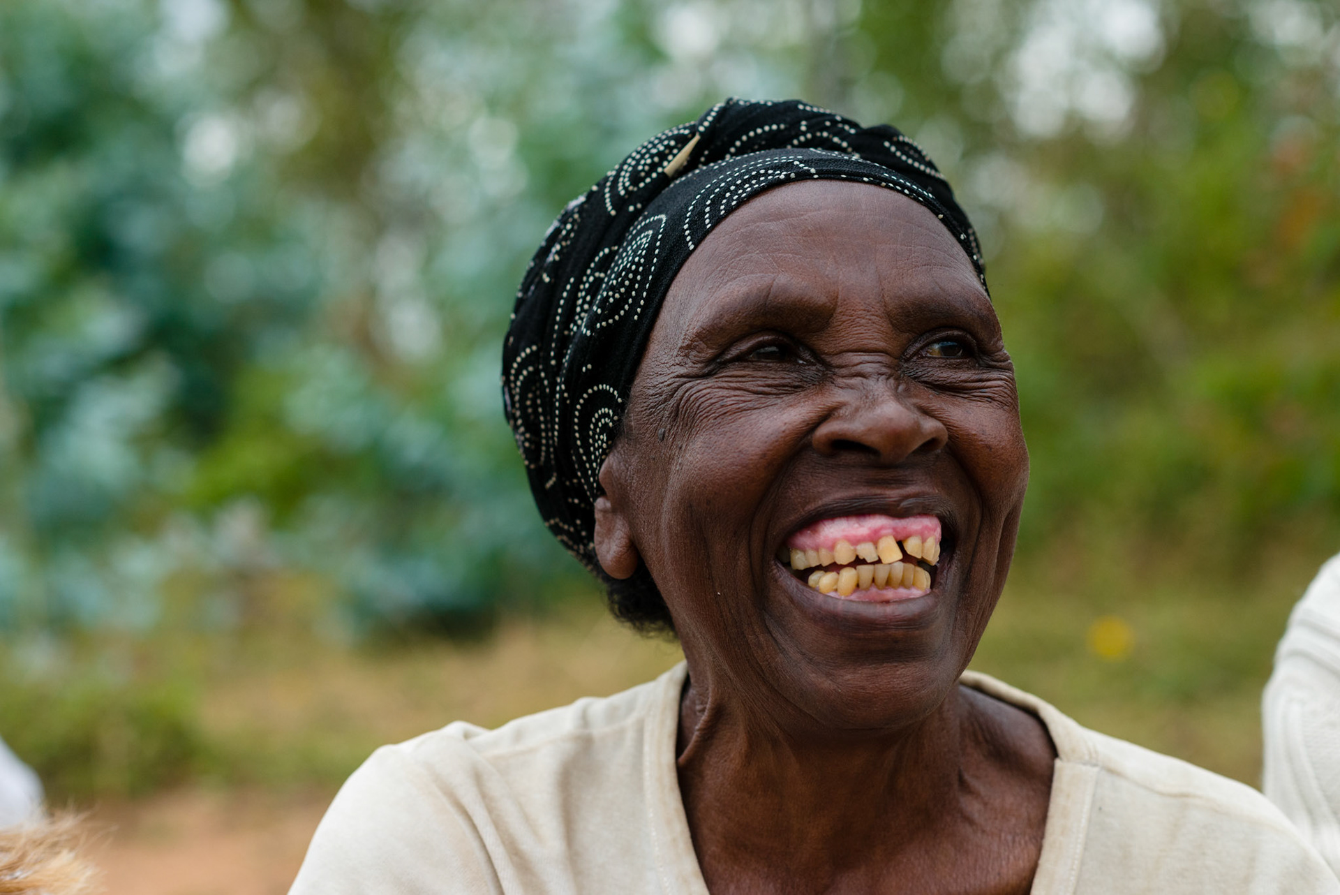 Ancille is one of the older members and has health problems. She struggles to work for an income, but is suppoerted by her group.

She is managing to raise rabits for sale as food, an idea suggested by her self-help group.