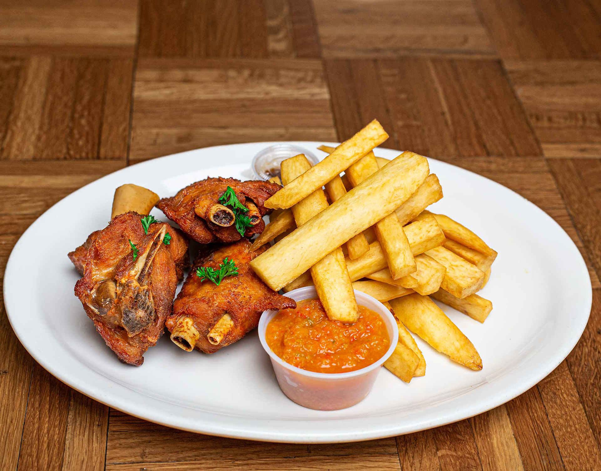 FRIED CHICKEN WITH FIRES