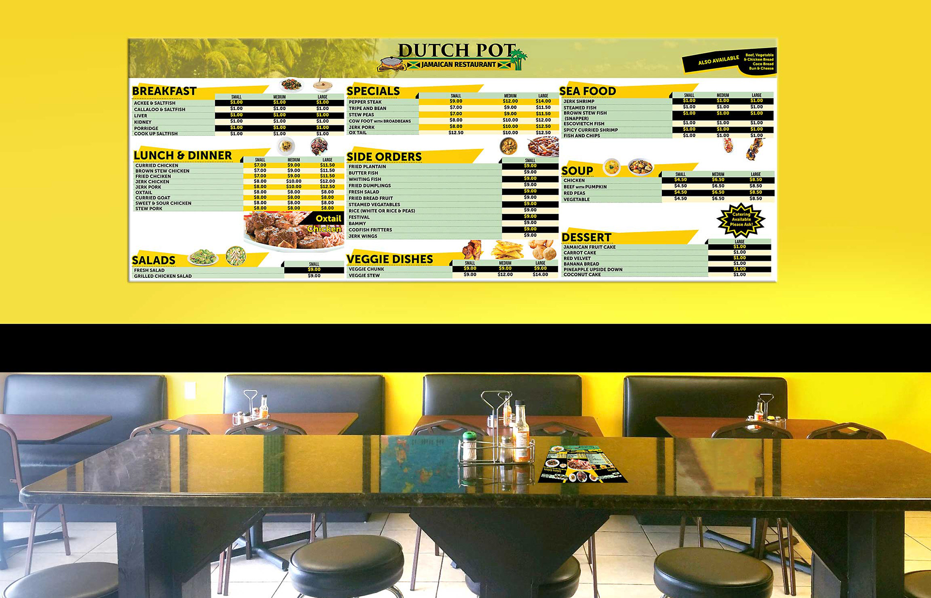 PRINTED MENU BOARD