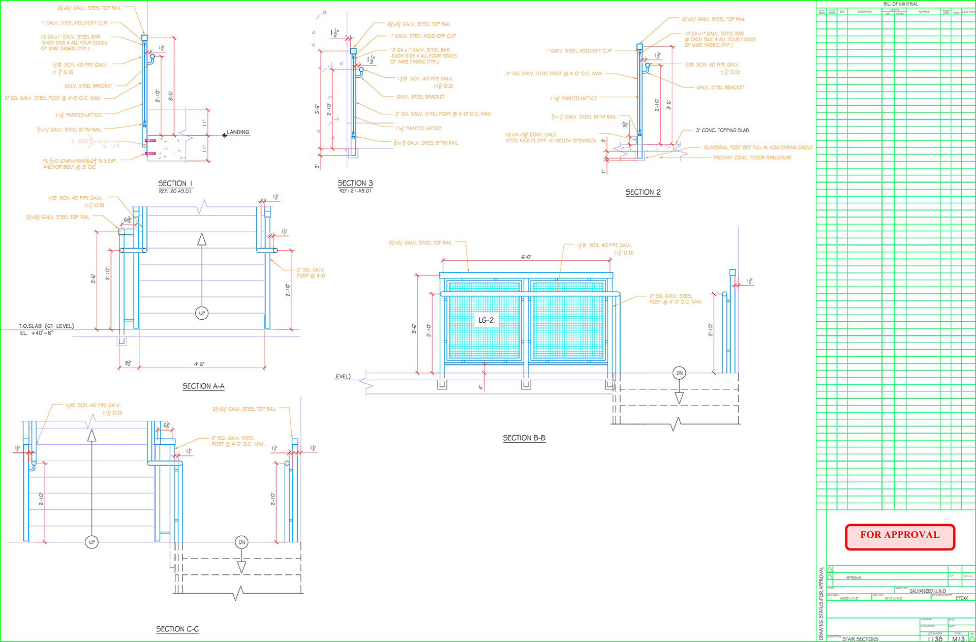 STAIR SECTIONS AND DETAIL