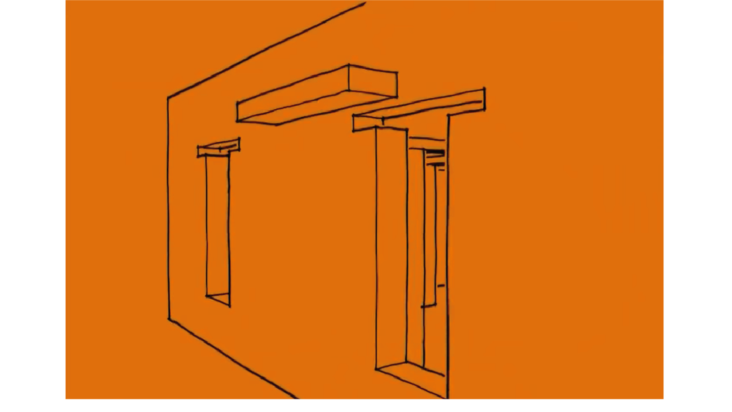 Sistema de construcción en adobe, detalle de dintel