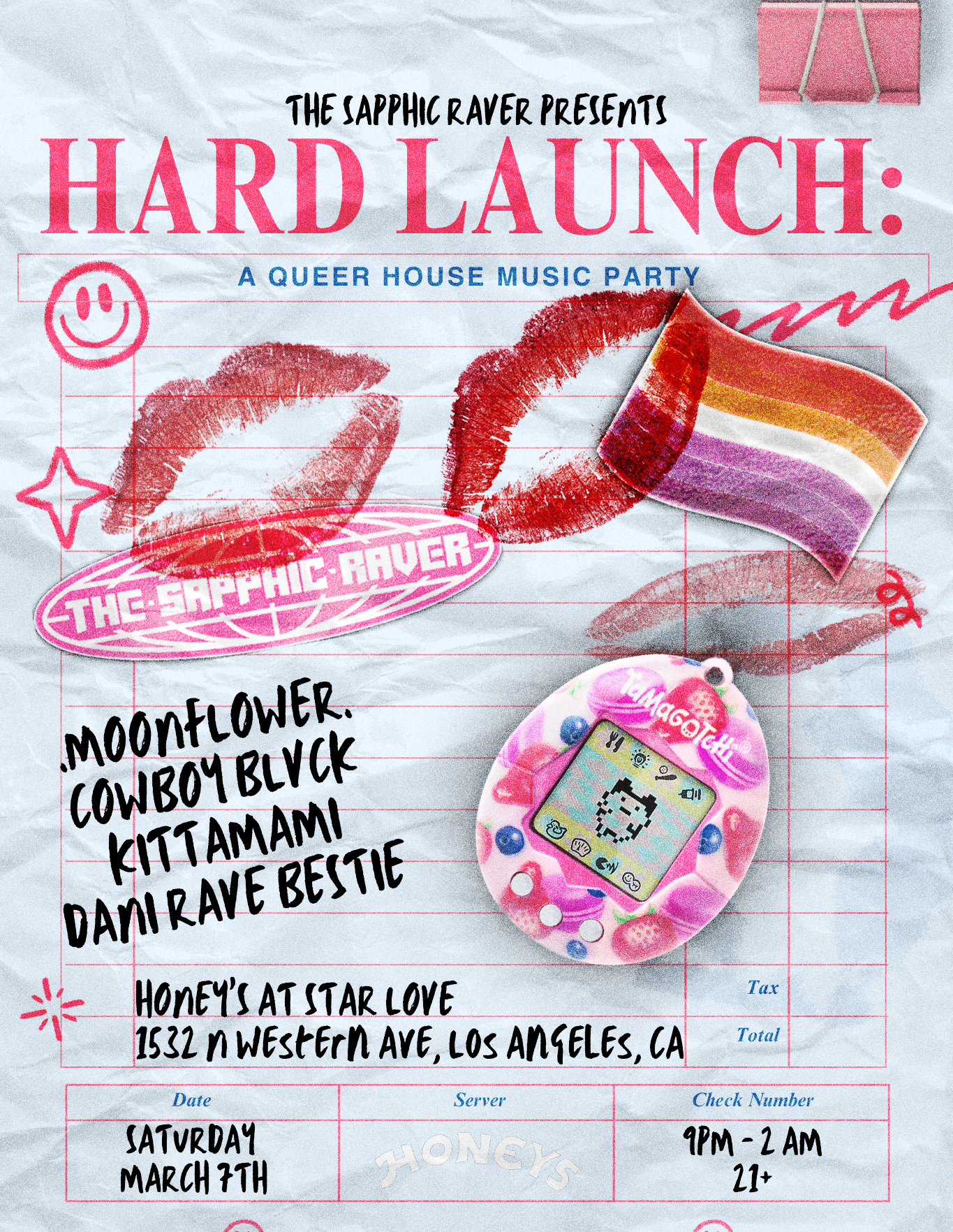 flyer for The Sapphic Raver "Hard Launch"