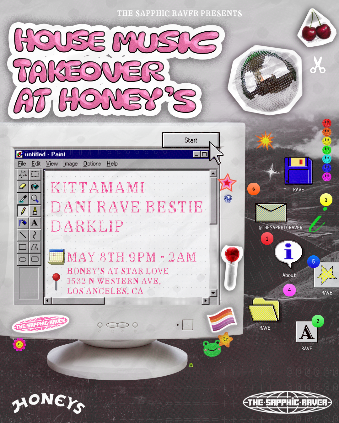 flyer for The Sapphic Raver May 8th 