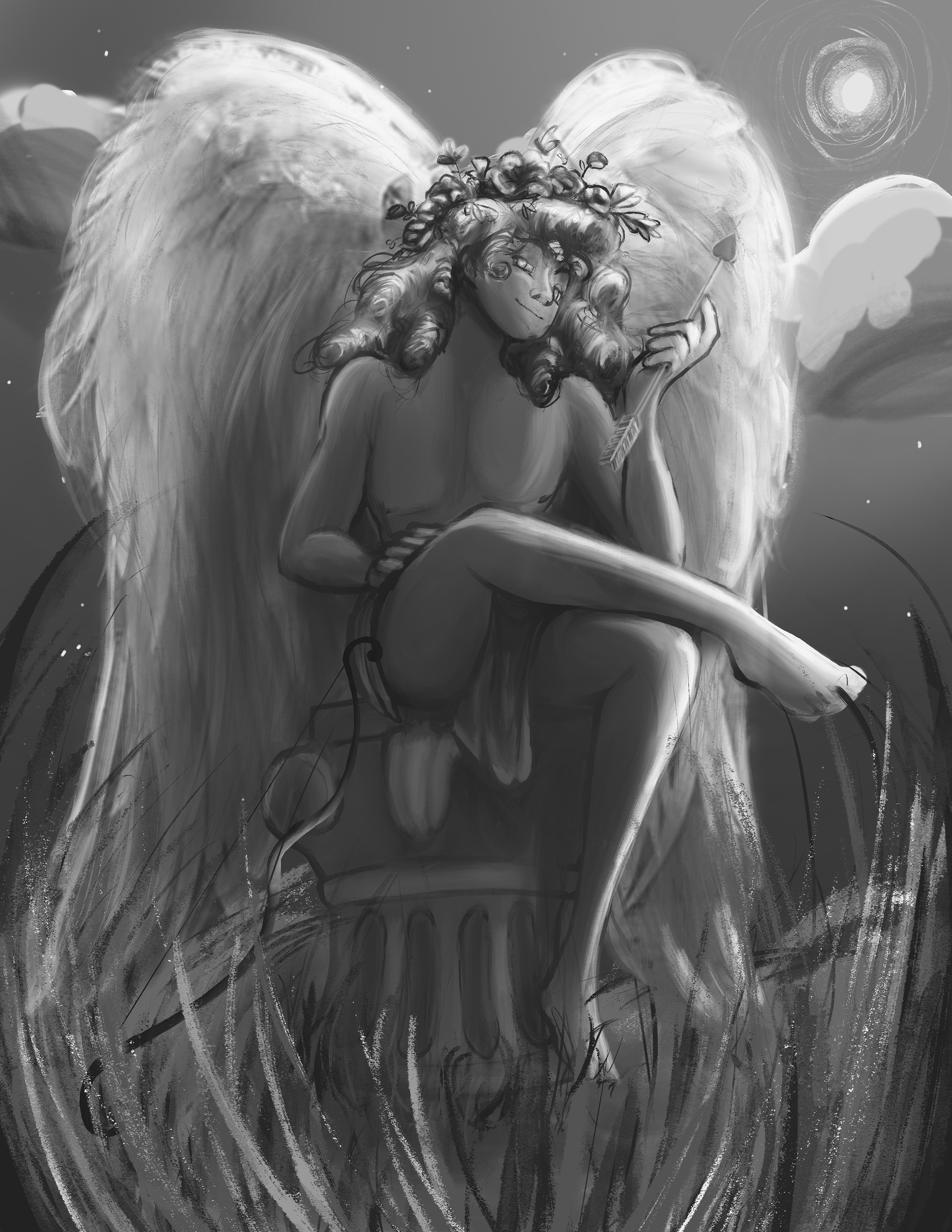 Grayscale painting