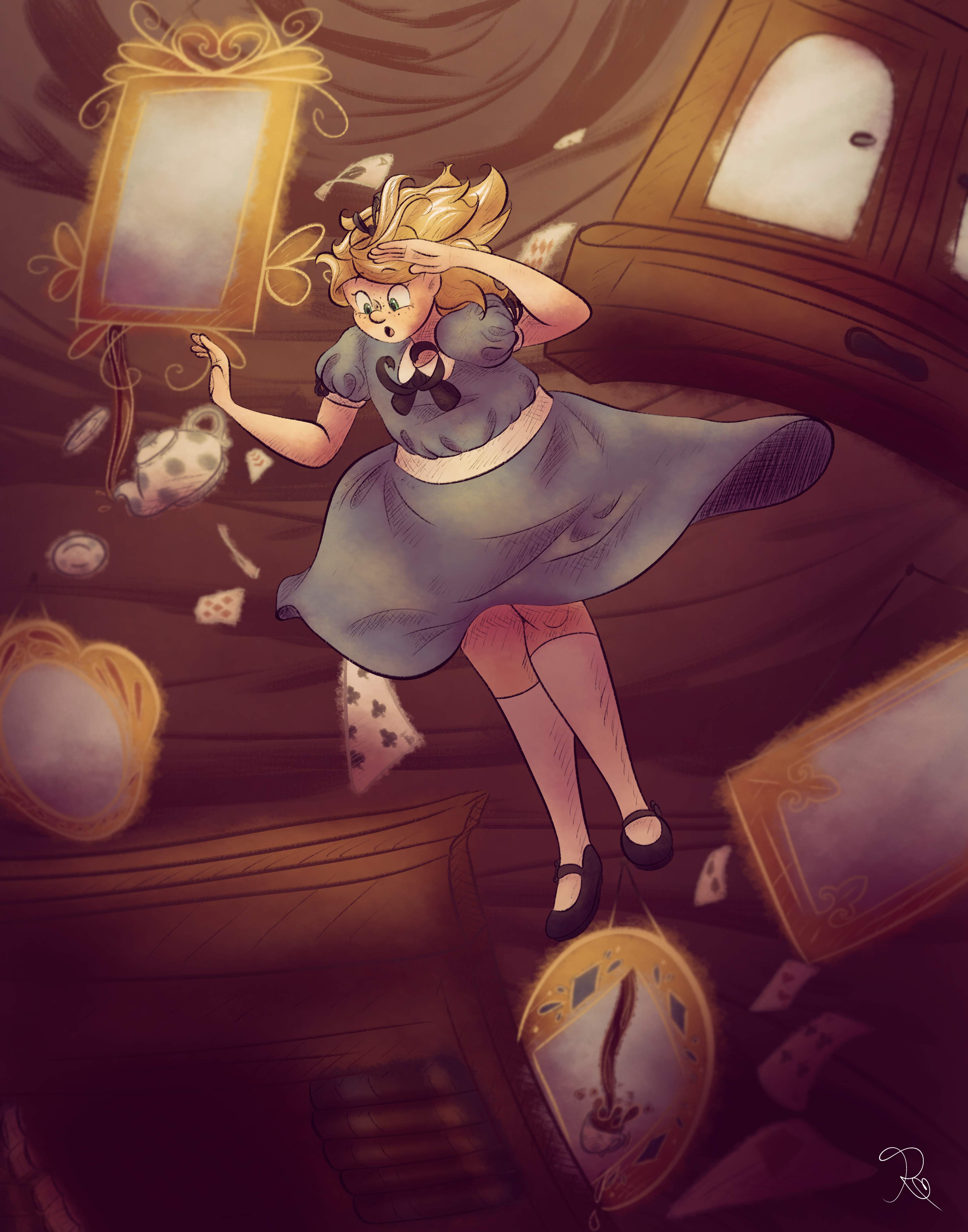 "Down the Rabbit Hole" Final Illustration