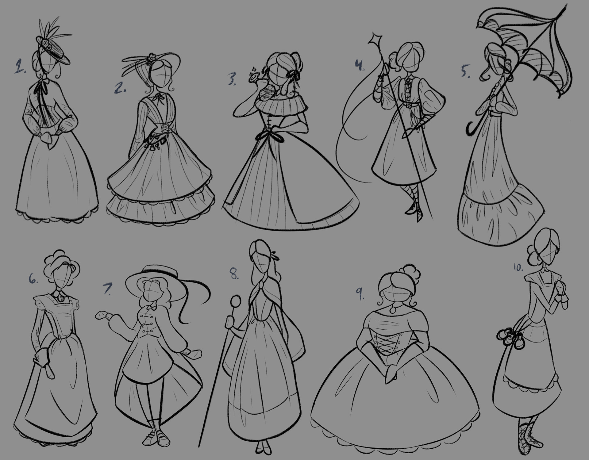 Thumbnail sketches (women)