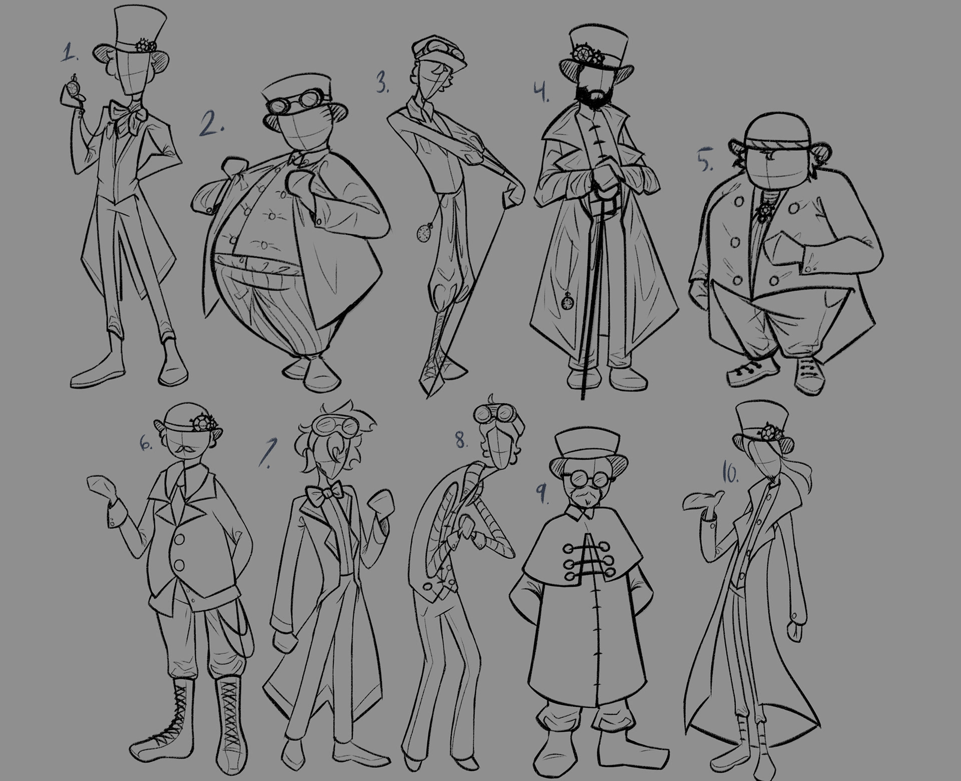 Thumbnail sketches (men)