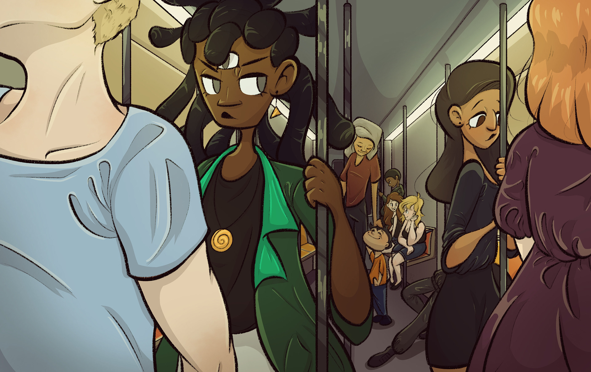 "Average Subway Rider" Final Illustration