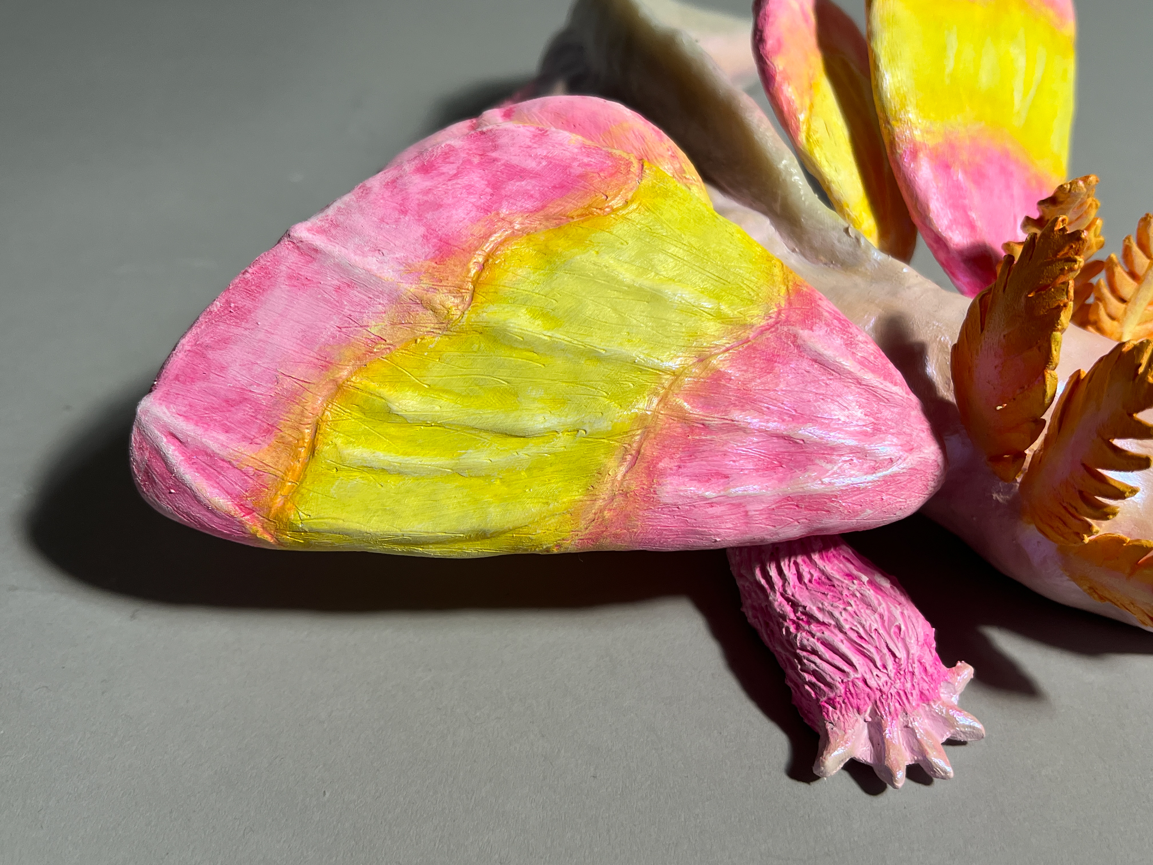 "Ocellus" wing detail, clay and acrylic paint