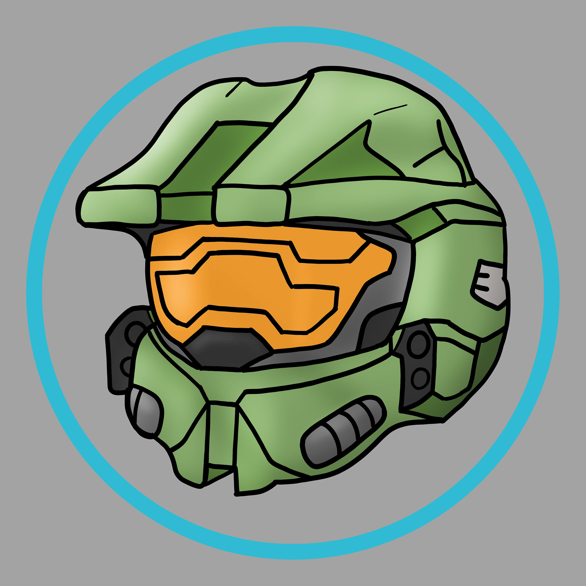 Doodle of Master Chief's helmet from the video game Halo