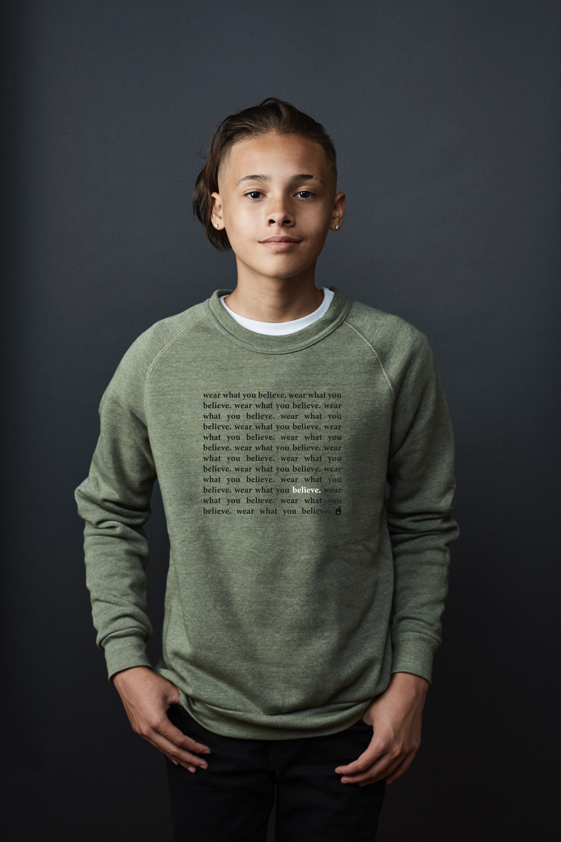 Wear What You Believe Crew - Olive