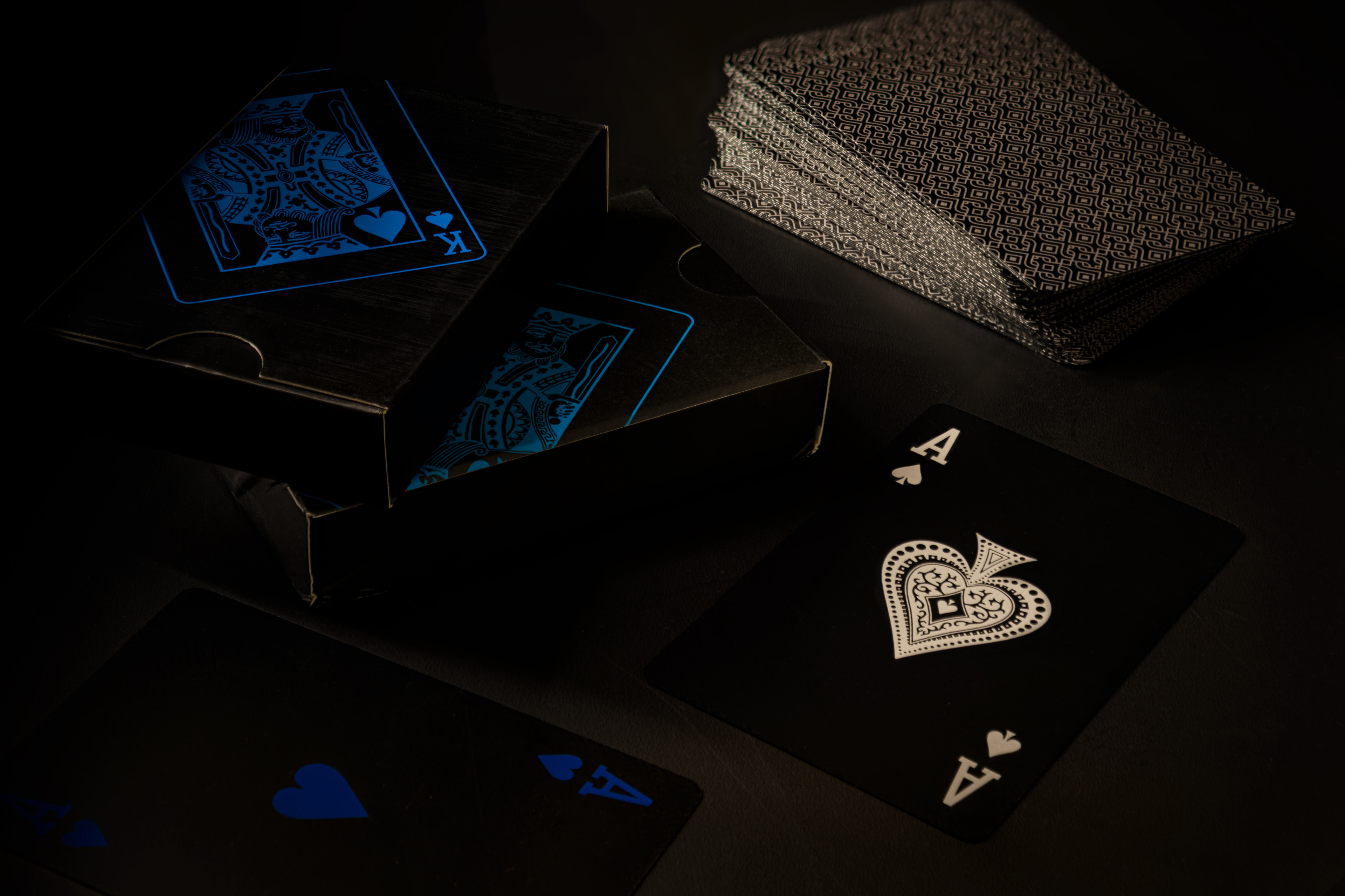 Black Playing Cards White Ace