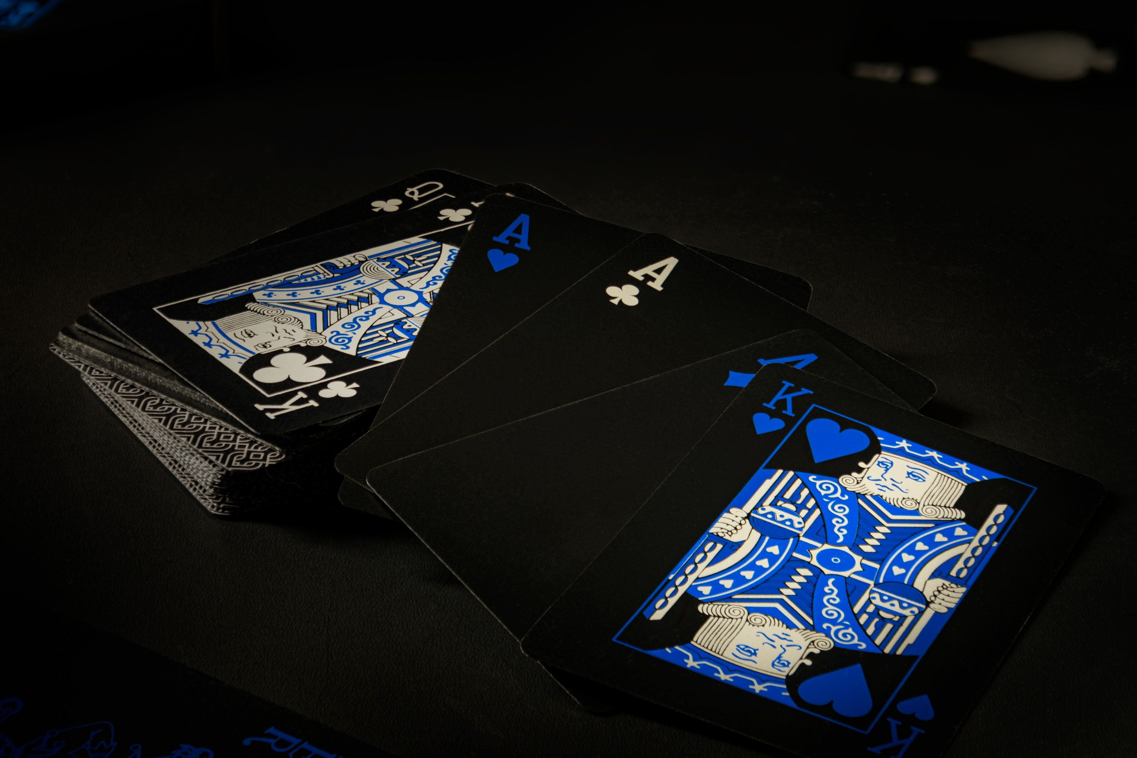 Black Cards Blue White Pips