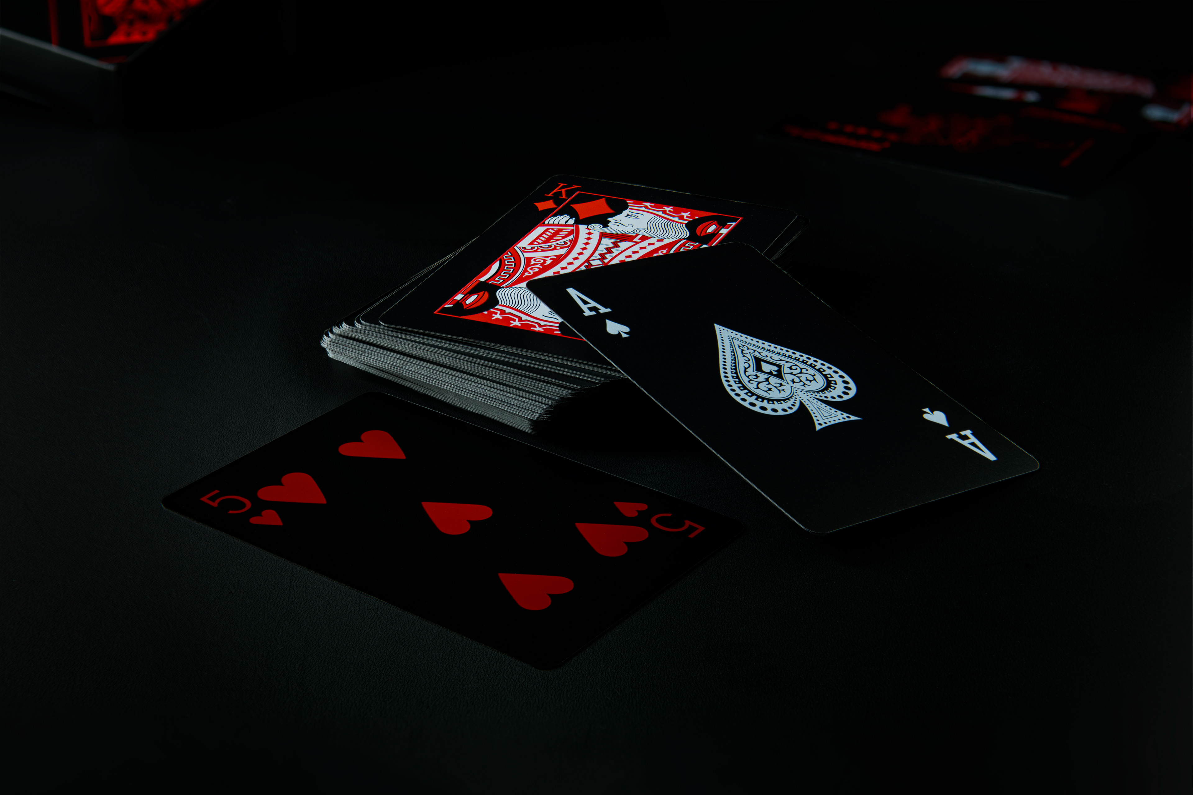 Black Cards with Red Pips White Ace