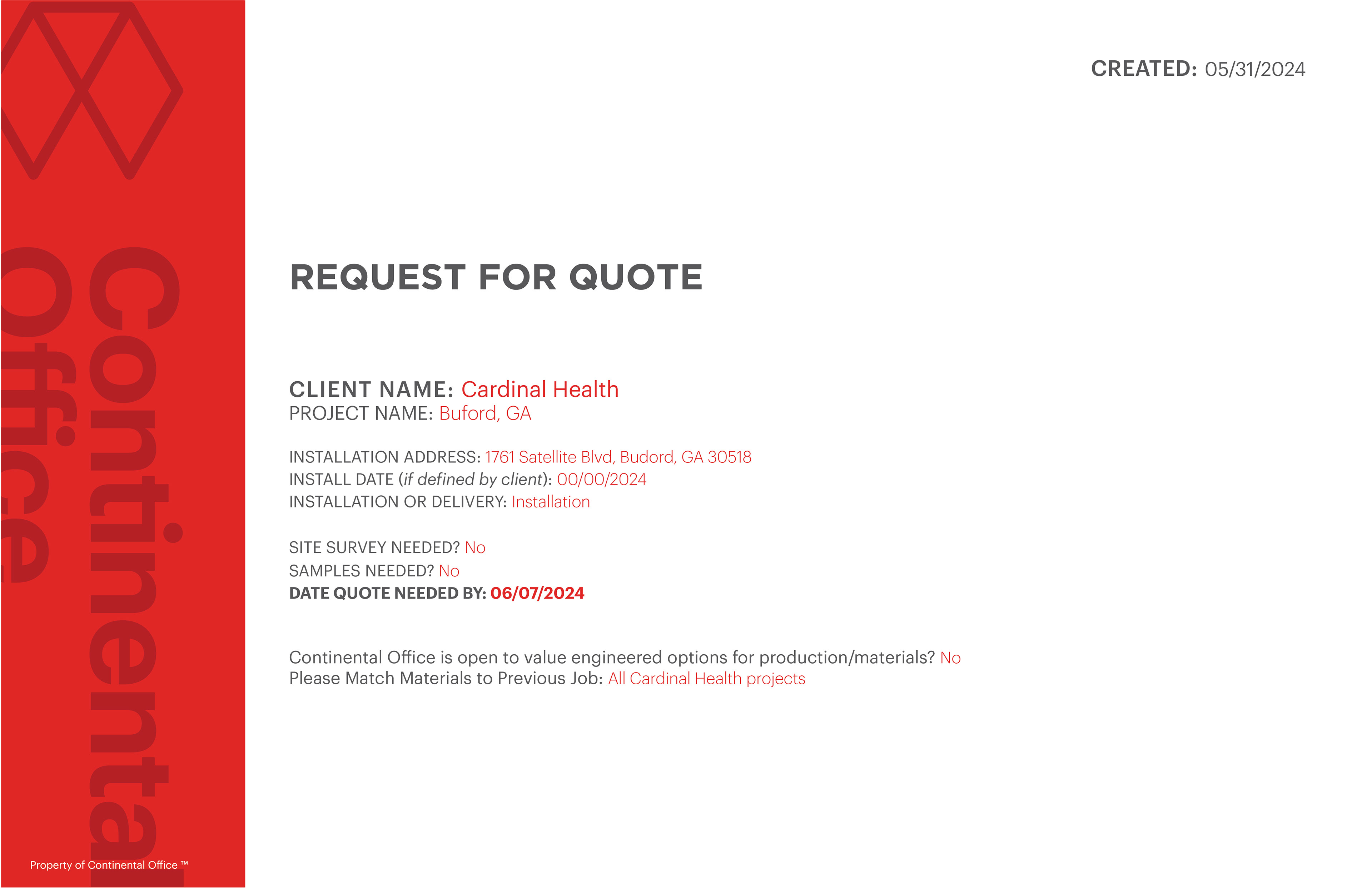 Cardinal Health: Buford RFQ