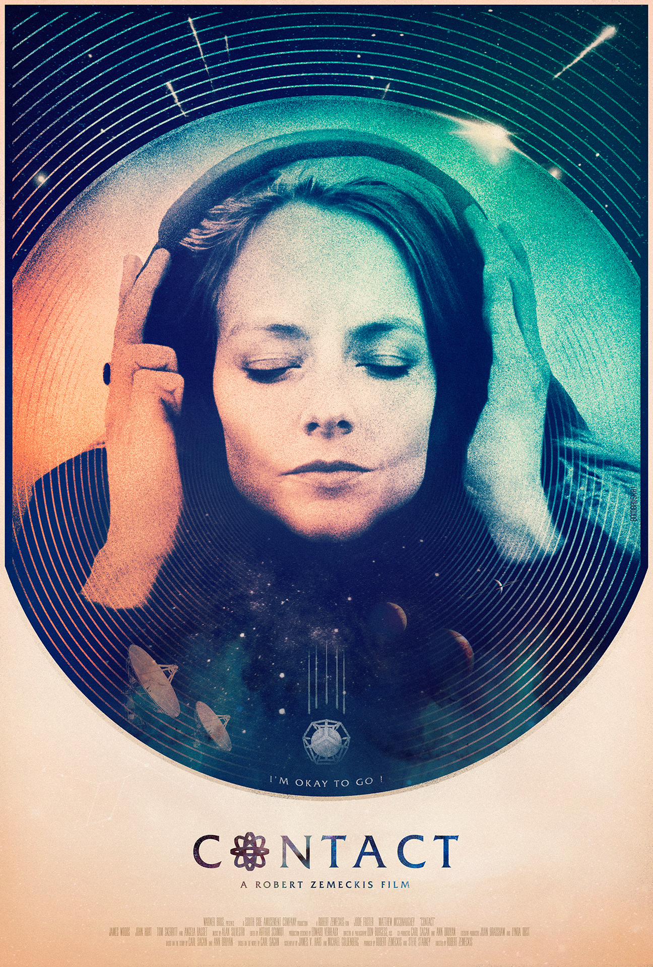 Affiche alternative de Contact, réalisée pour le projet The Female Gaze https://poster-project.com/