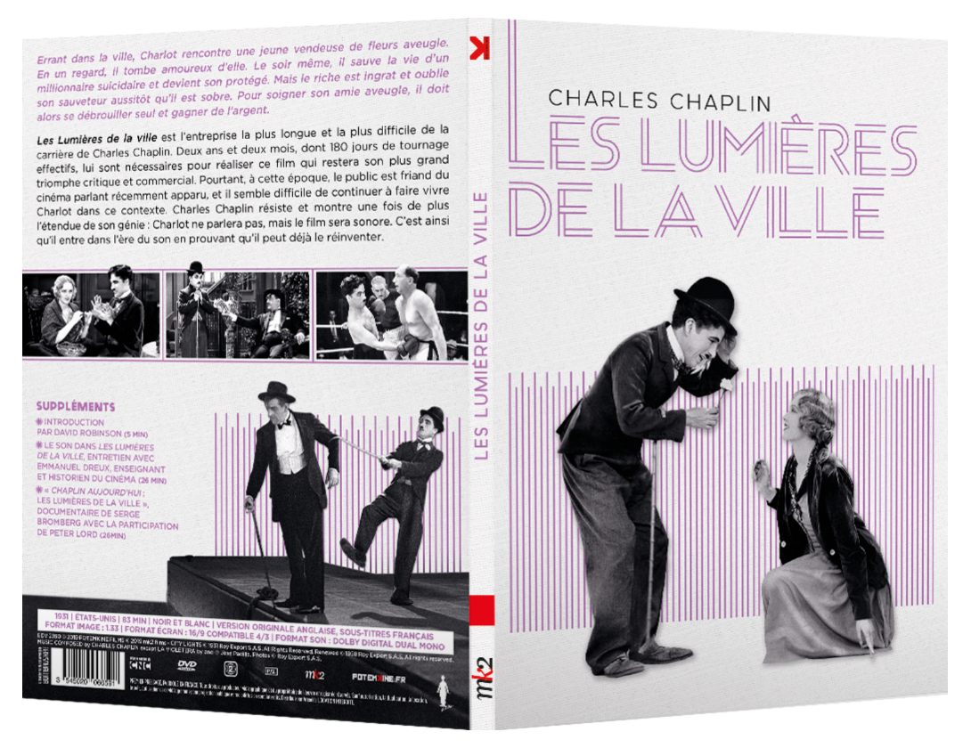 Les Lumières de la Ville, de Charles Chaplin Packagings DVD, Blu-Ray et promotion de la sortie