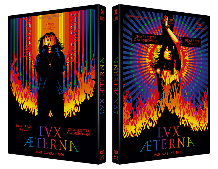 Lux AEterna, de Gaspar Noé - Packaging Combo DVD + Blu-Ray et promotion de la sortie. D'après artwork © Laurent Lufroy