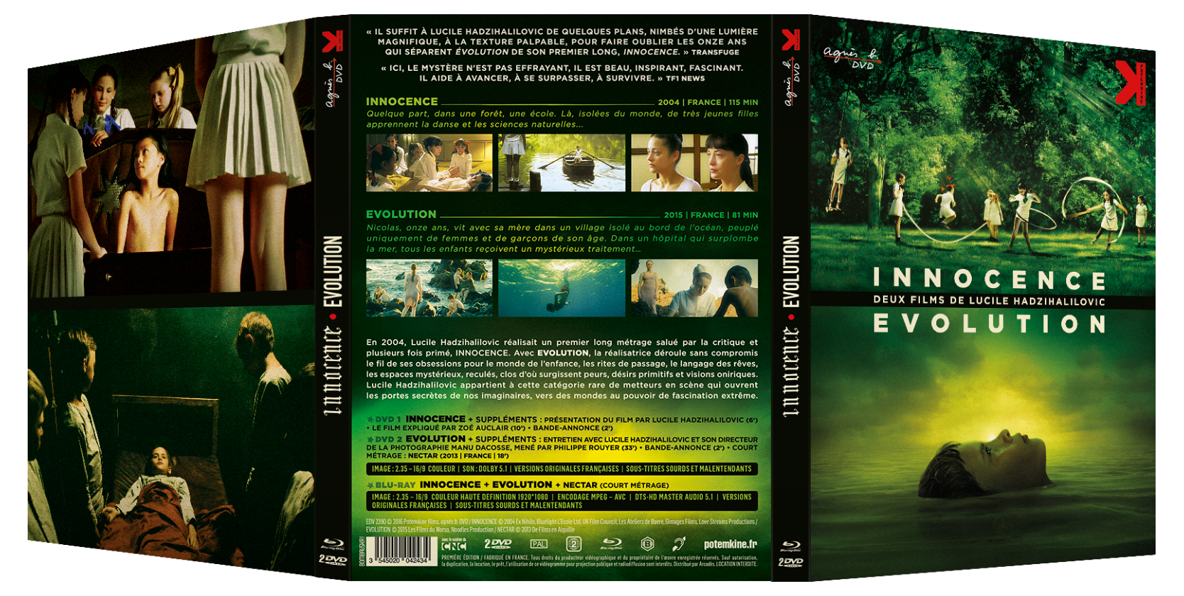 Innocence & Evolution, de Lucile Hadzihalilovic Coffret Blu-Ray + DVD D'après affiches © Laurent Lufroy
