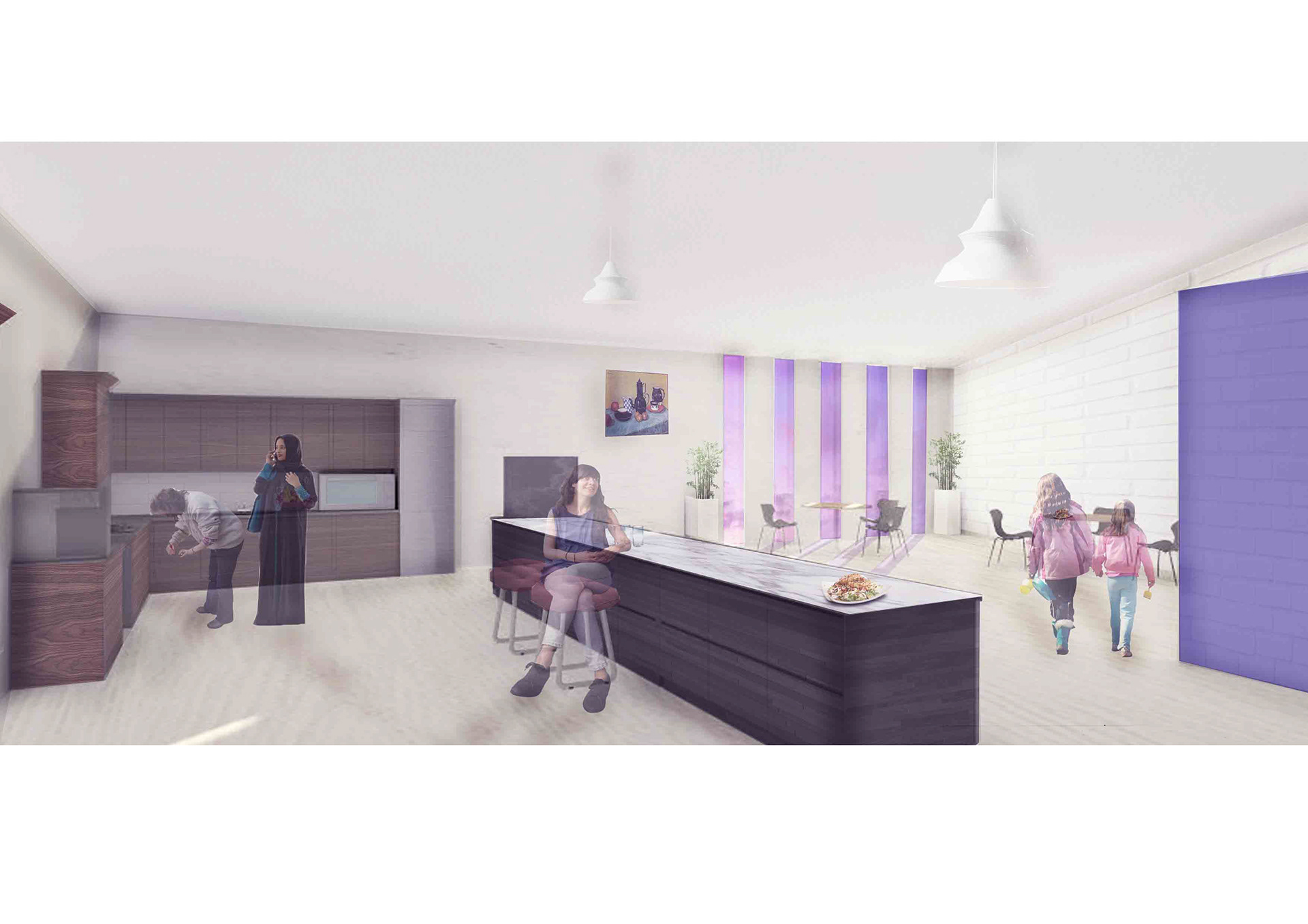 RENDER OF THE COMMUNAL KITCHEN