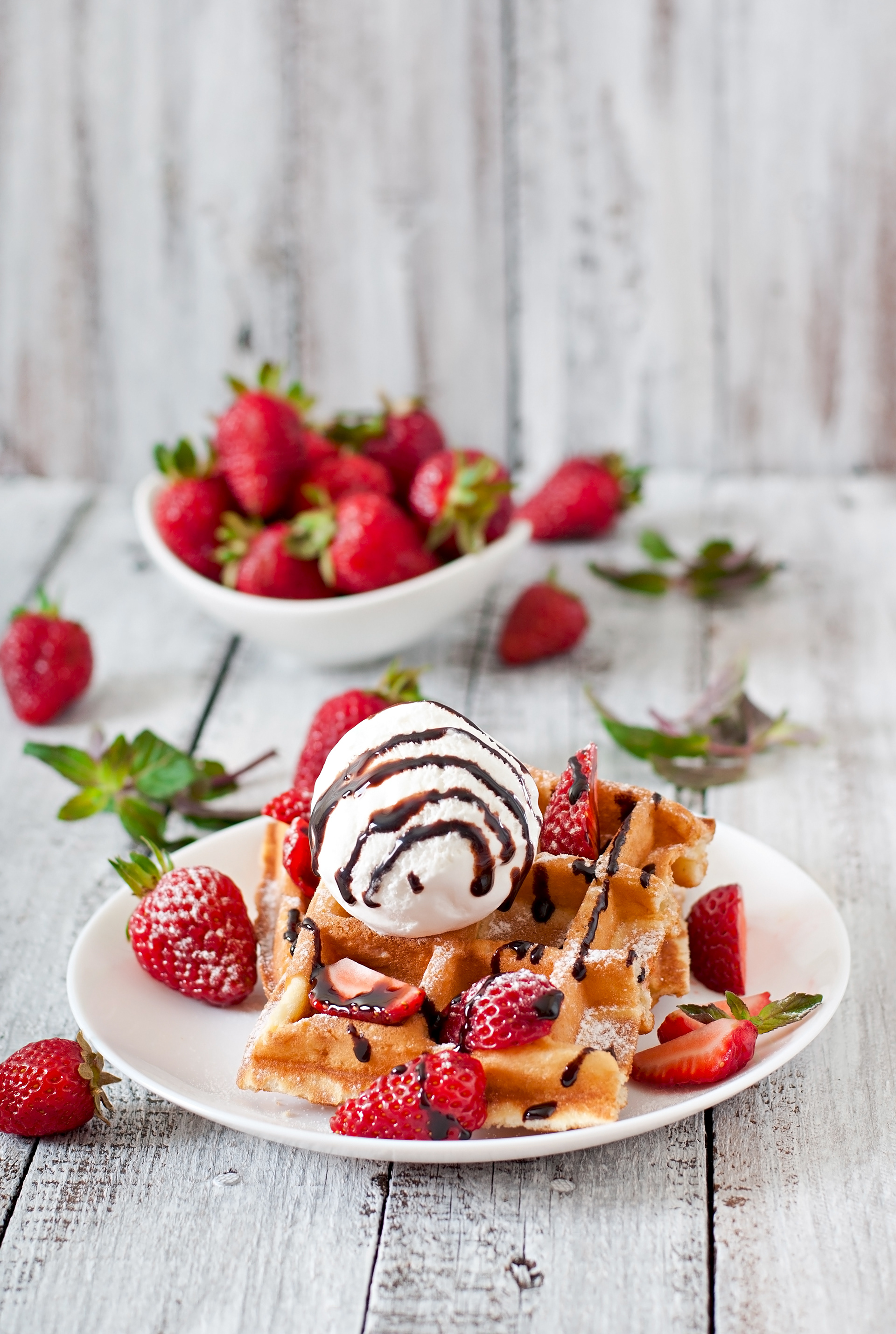 Berries/Cream Waffles
