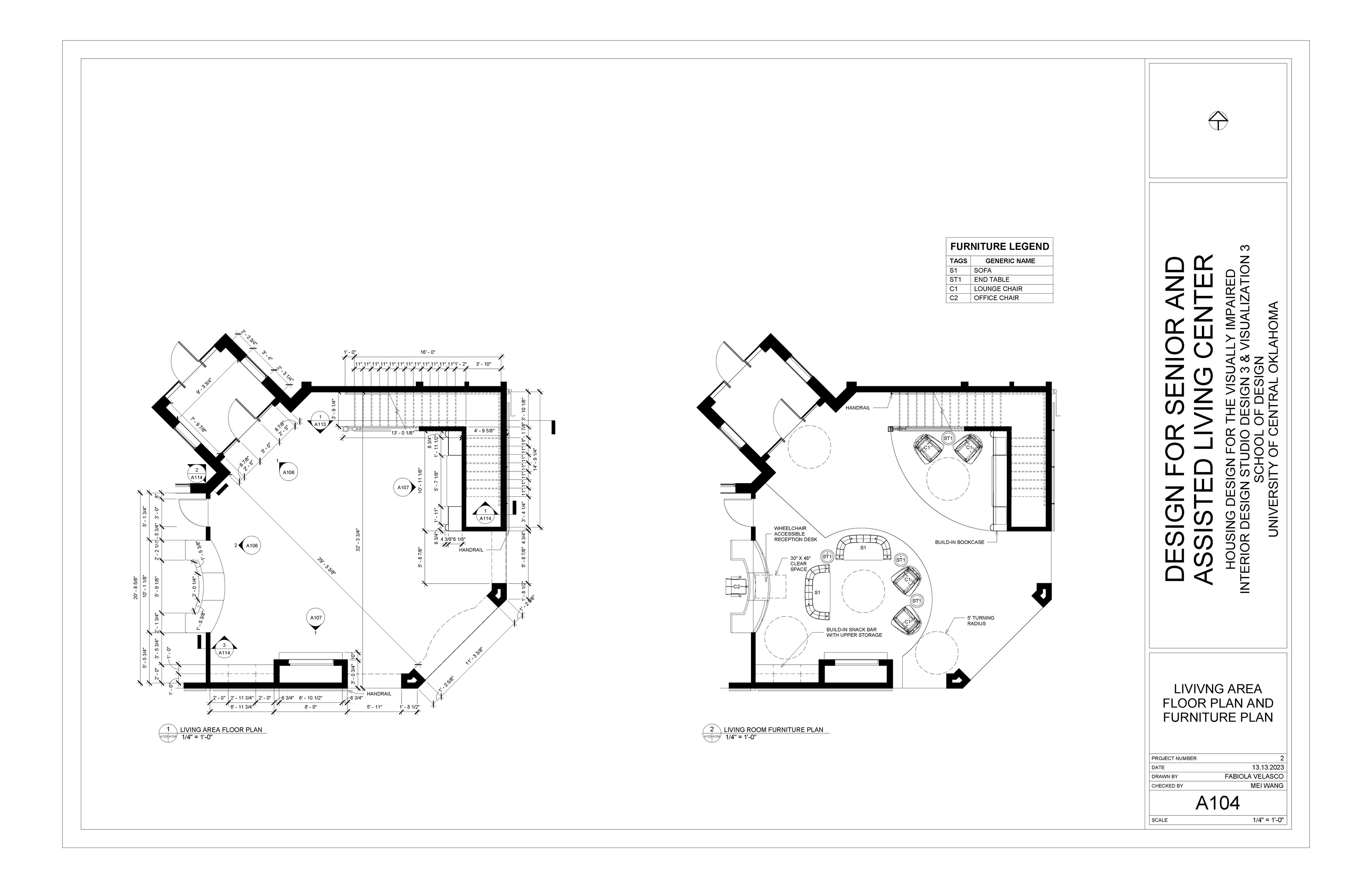 Living Area Floor Plan and Furniture Plan