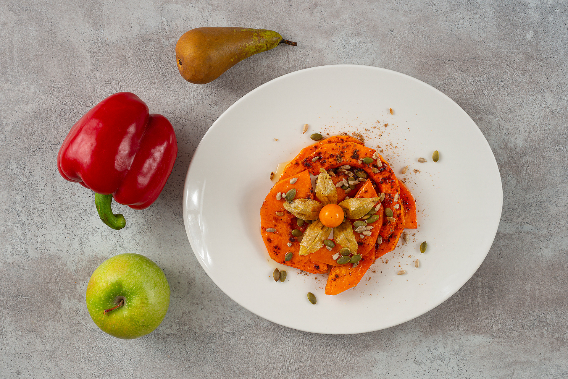 Профессиональный снимок приготовленной тыквы для сайта заказчика