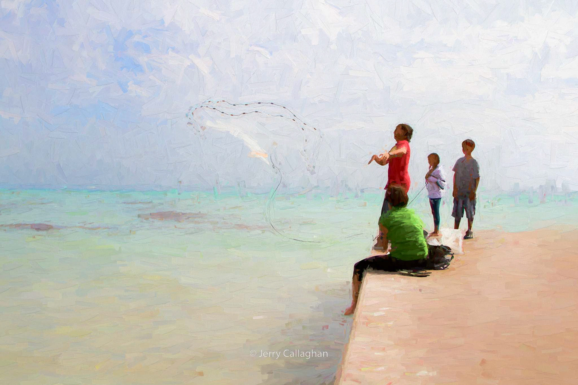 Net casting on Key West