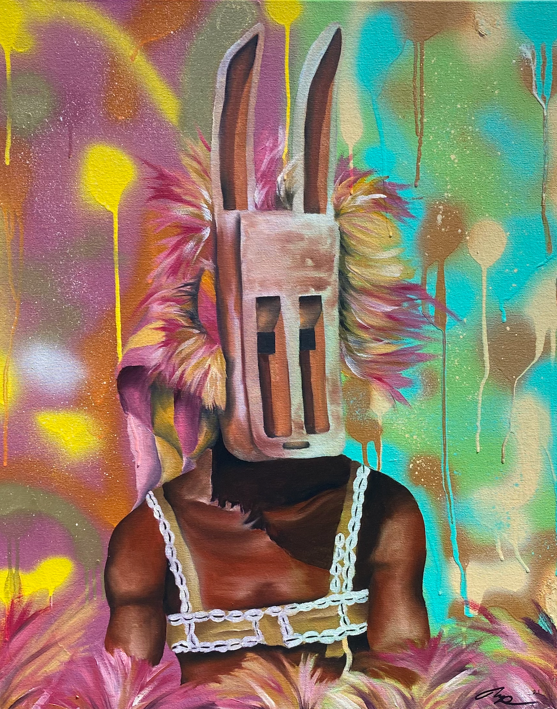 "The Nommo" 18x24 Mixed media on canvas. 2021