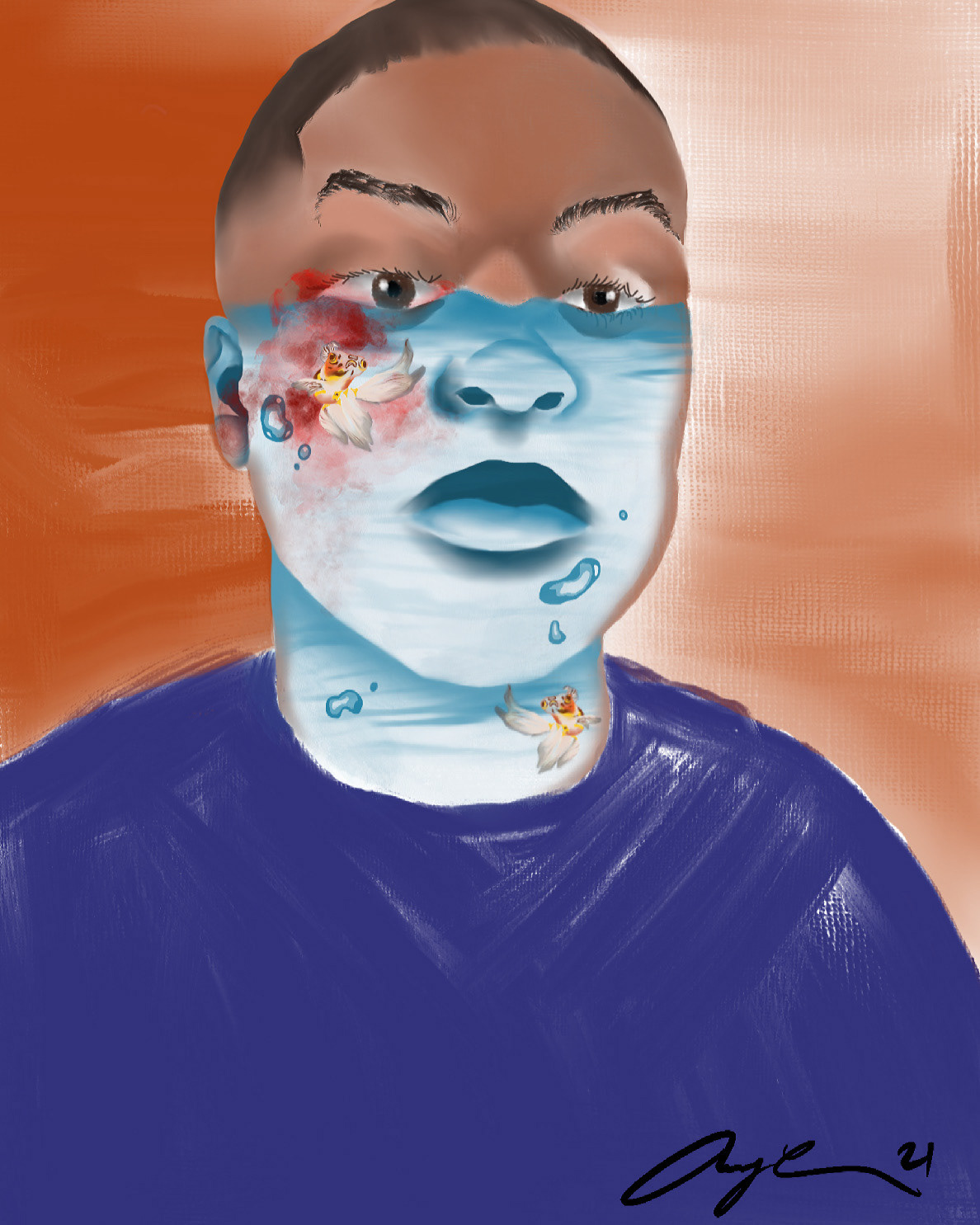 "My Own Enemy." 16x20 Acrylic on canvas. 2021