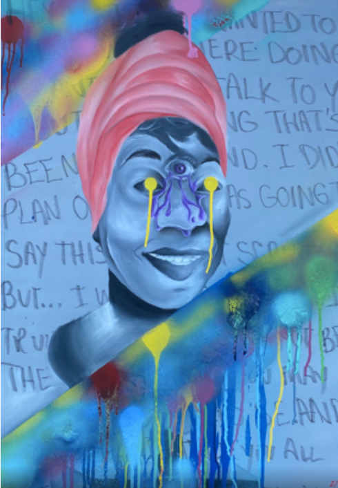 "Awaken" 18x24 Mixed media on canvas. 2021