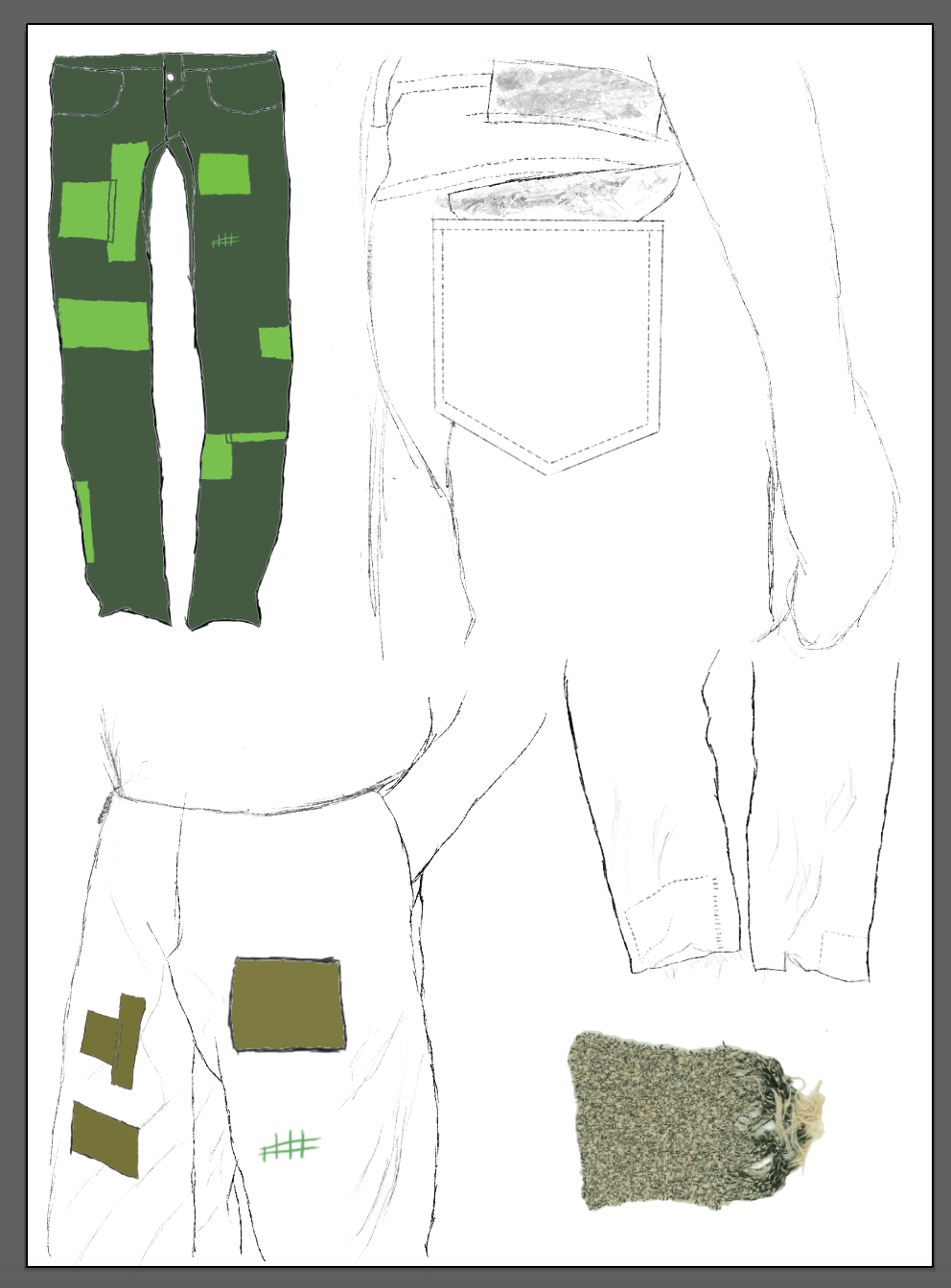 Patchwork Pant Sketches