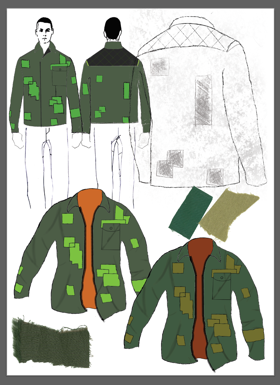 Patchwork Trucker Jacket Sketches