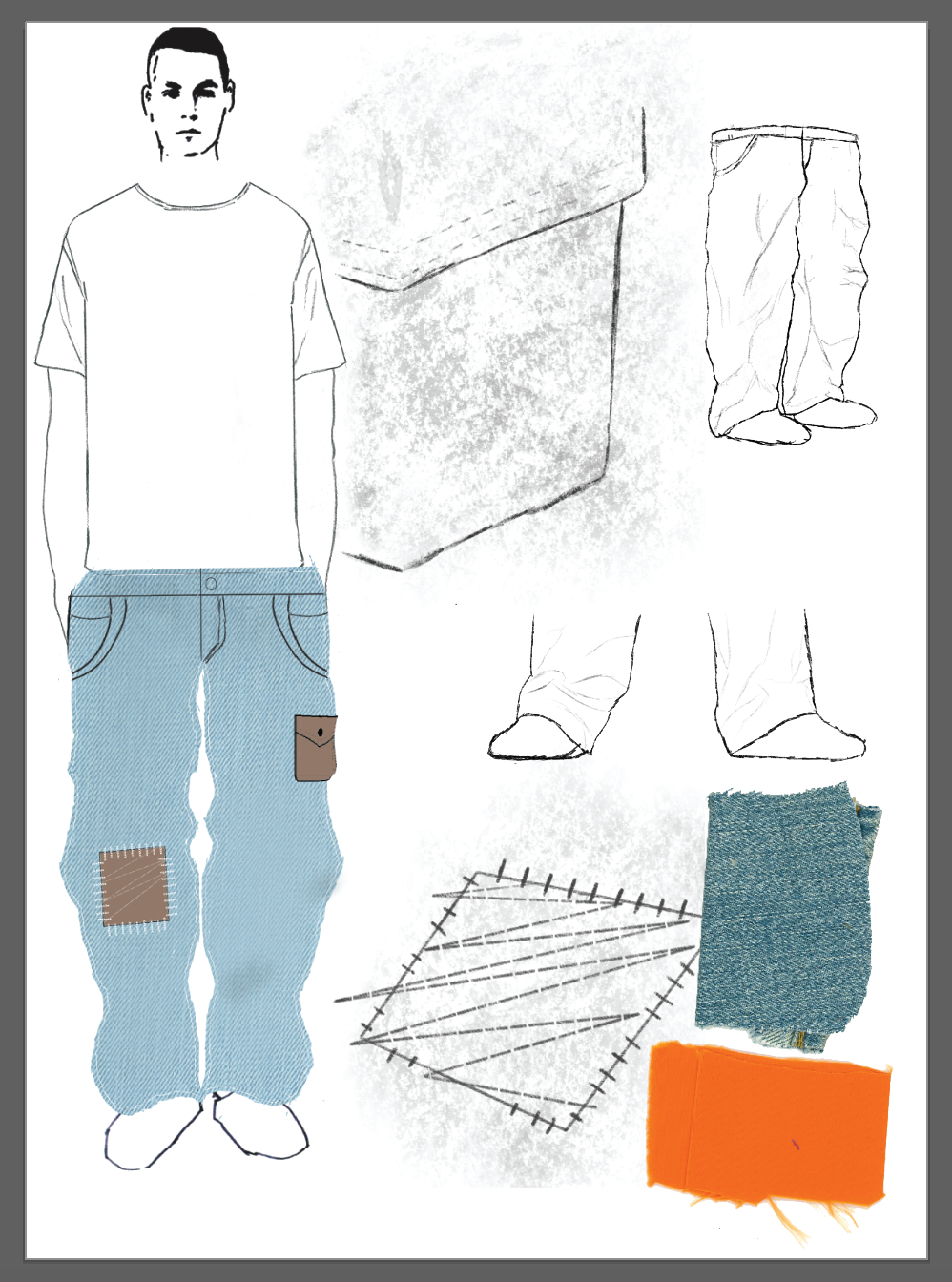 Relaxed/Baggy Fit Jean Sketches