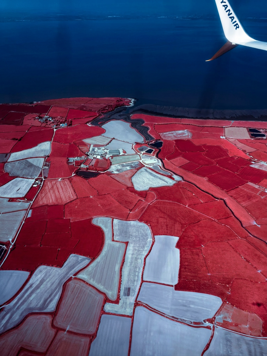Photos of English landscape taken from aeroplane convert converted to infrared in Photoshop June 26
