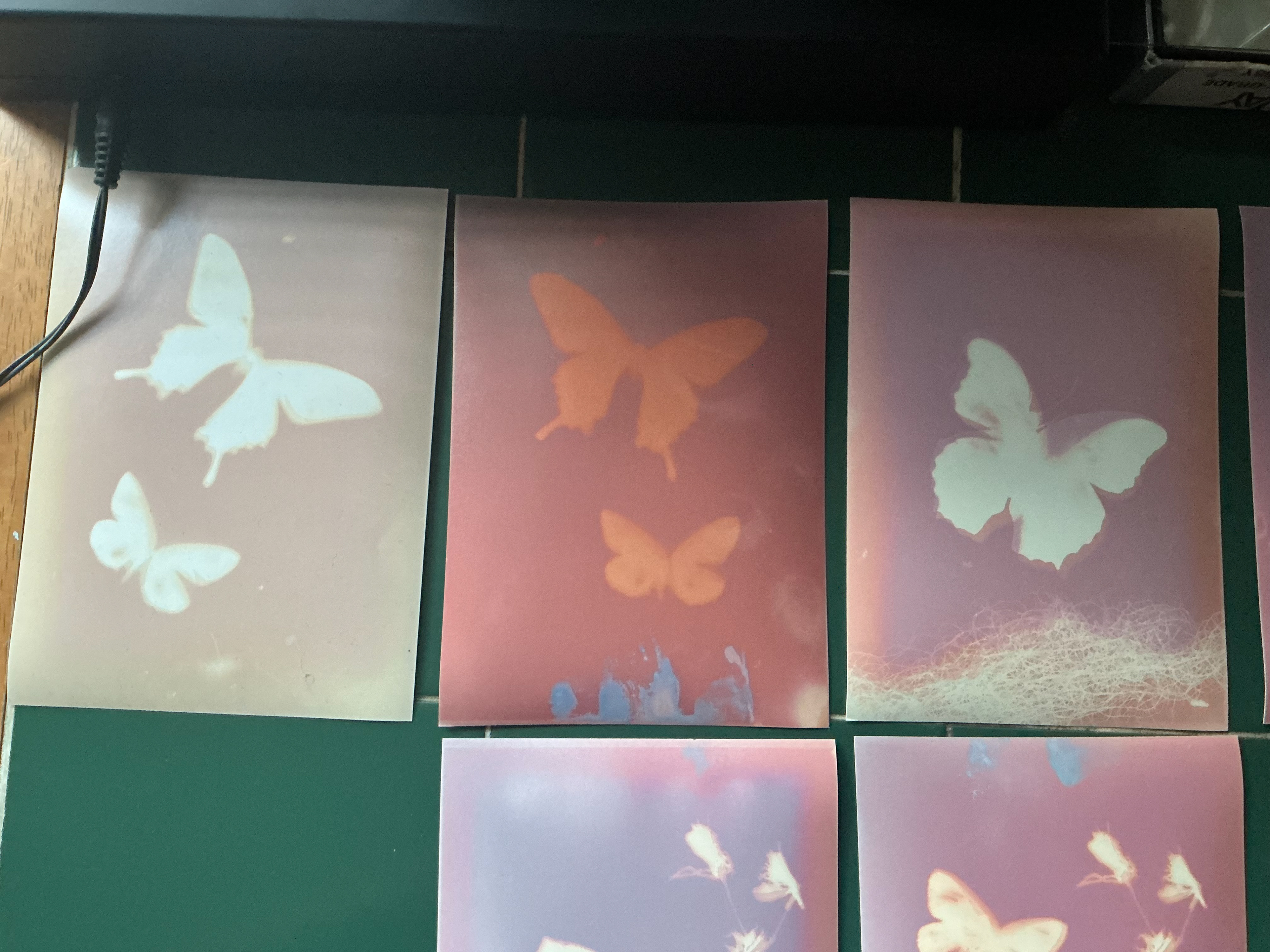Fixed lumin print has less colours and less depth far left/ Unfixed lumin prints 