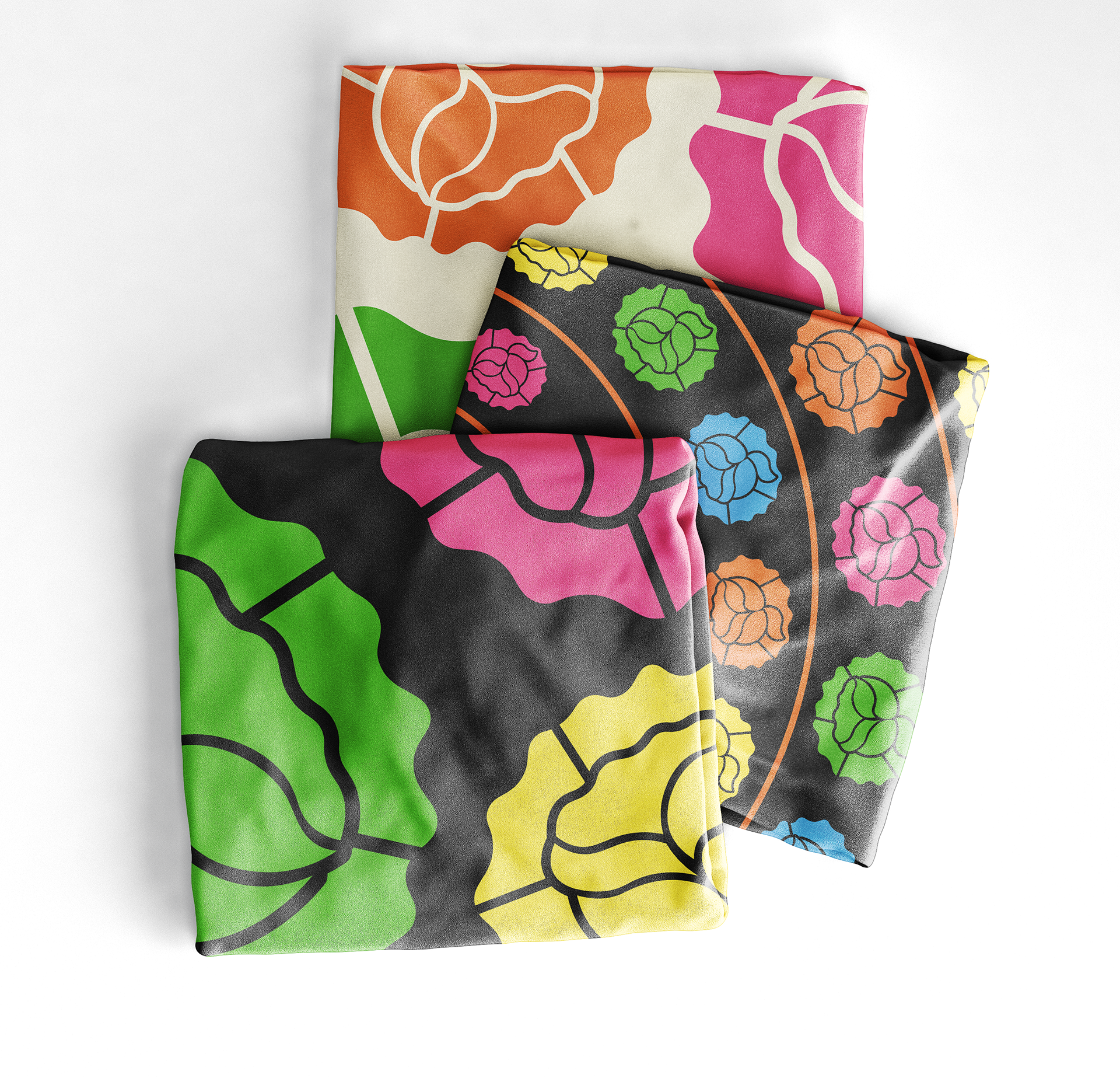 folded fabric with pattern