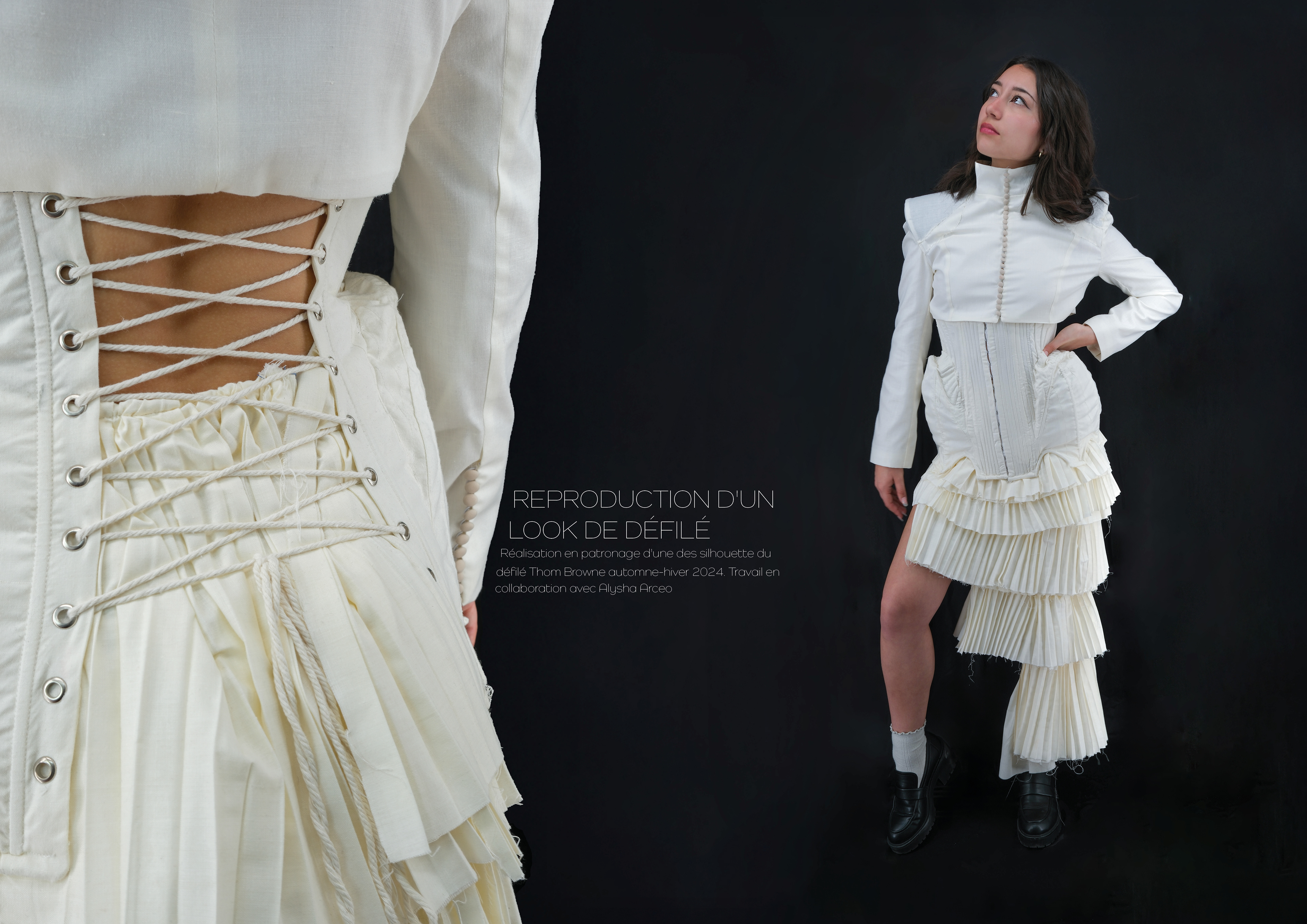 Reproduction d'un look du défilé Thom Brown A/W 2025