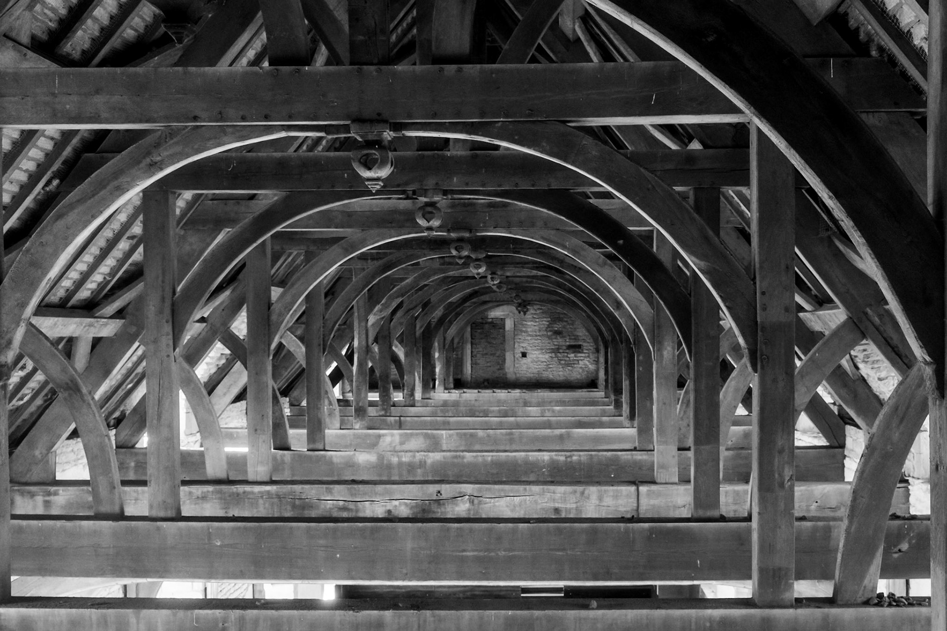 Roof timbers at Bolsover Castle. November 2019